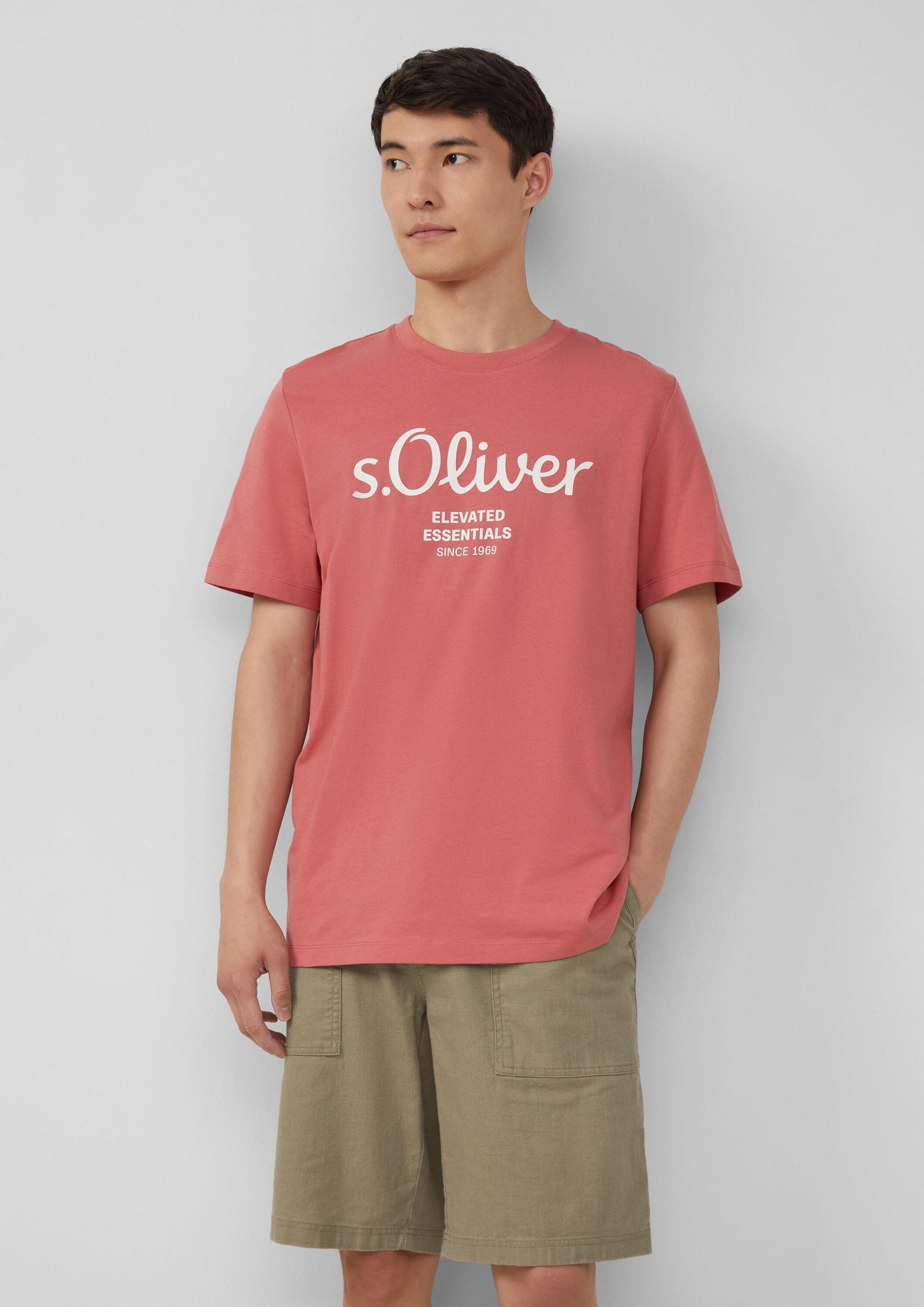 s.Oliver Kurzarmshirt T-Shirt Baumwoll-T-Shirt mit Logo-Print günstig online kaufen