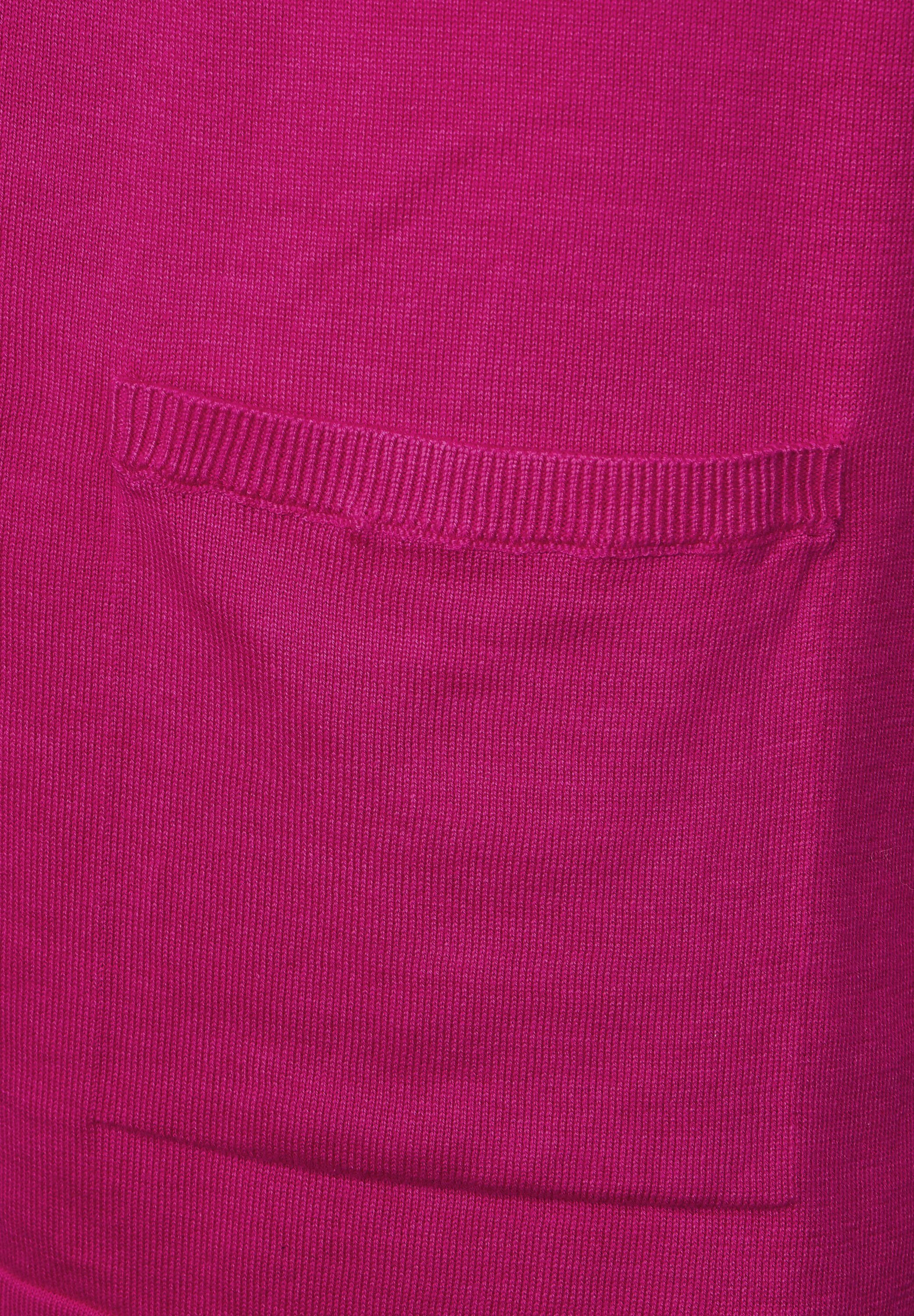 Cecil Strickjacke Materialmix aus pink softem cool