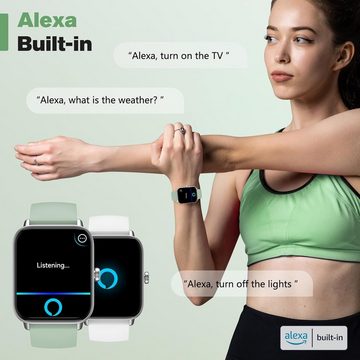 Fitpolo mit Musiksteuer Schlafmonitor Uhren für Damen Herren Kinder Smartwatch (1,3 Zoll, Android iOS), mit herzfrequenz,IP68 Wasserdicht Fitness Voller Touchscreen