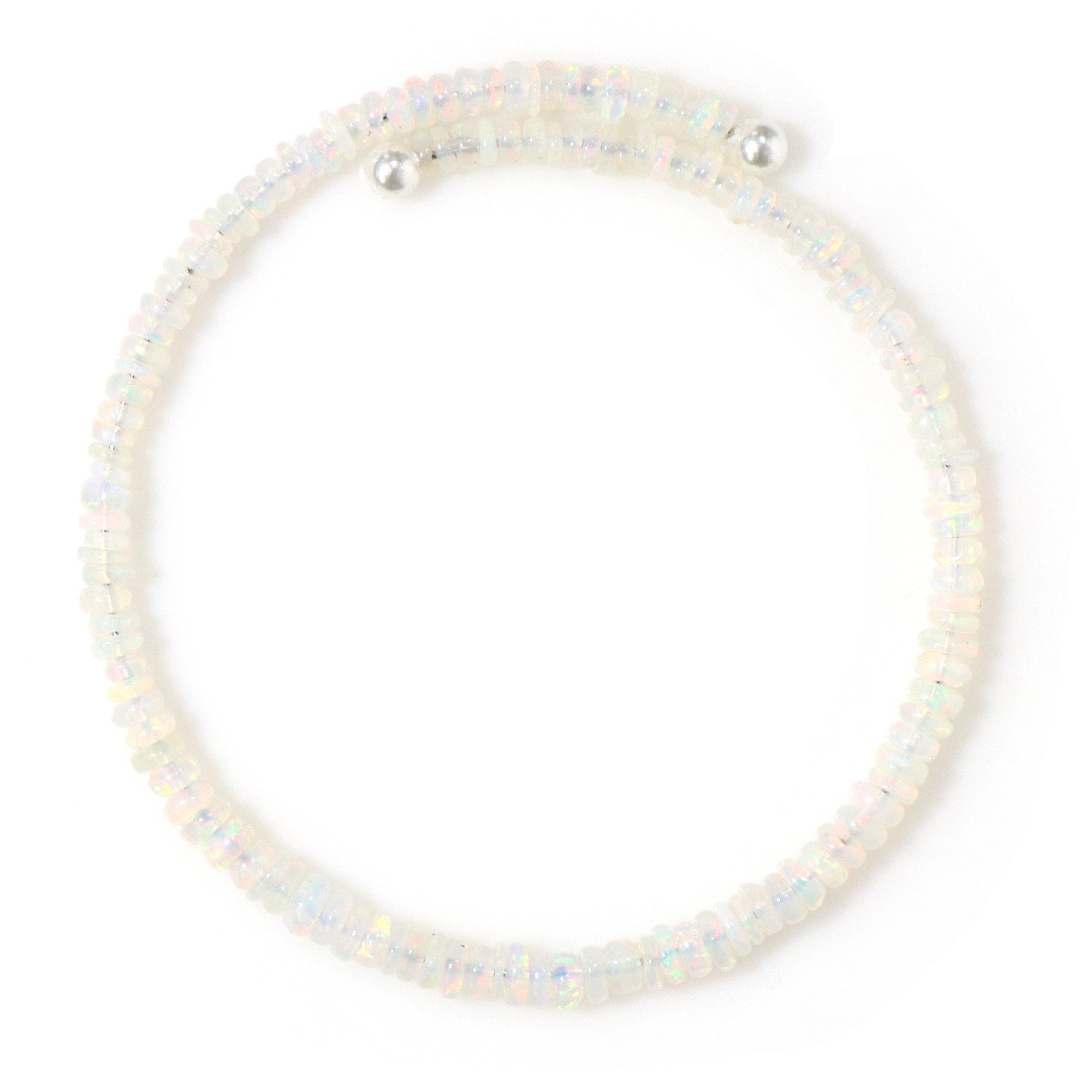 Cavill Perlenarmband Welo Opal Armreif 9,5 ct mit weißen Süßwasserperlen, Stahl modern (1-tlg)