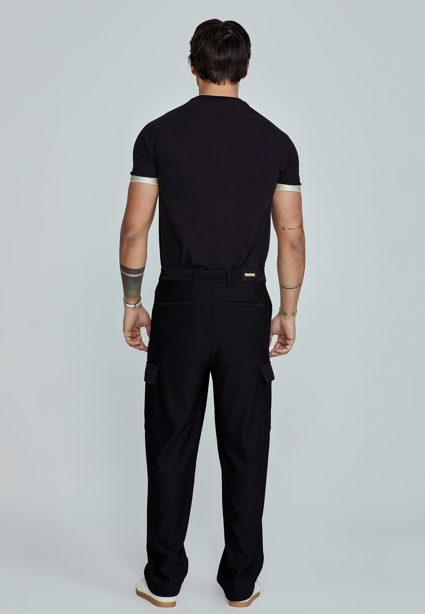 Siksilk Cargohose SikSilk Herren Schwarze Cargohose