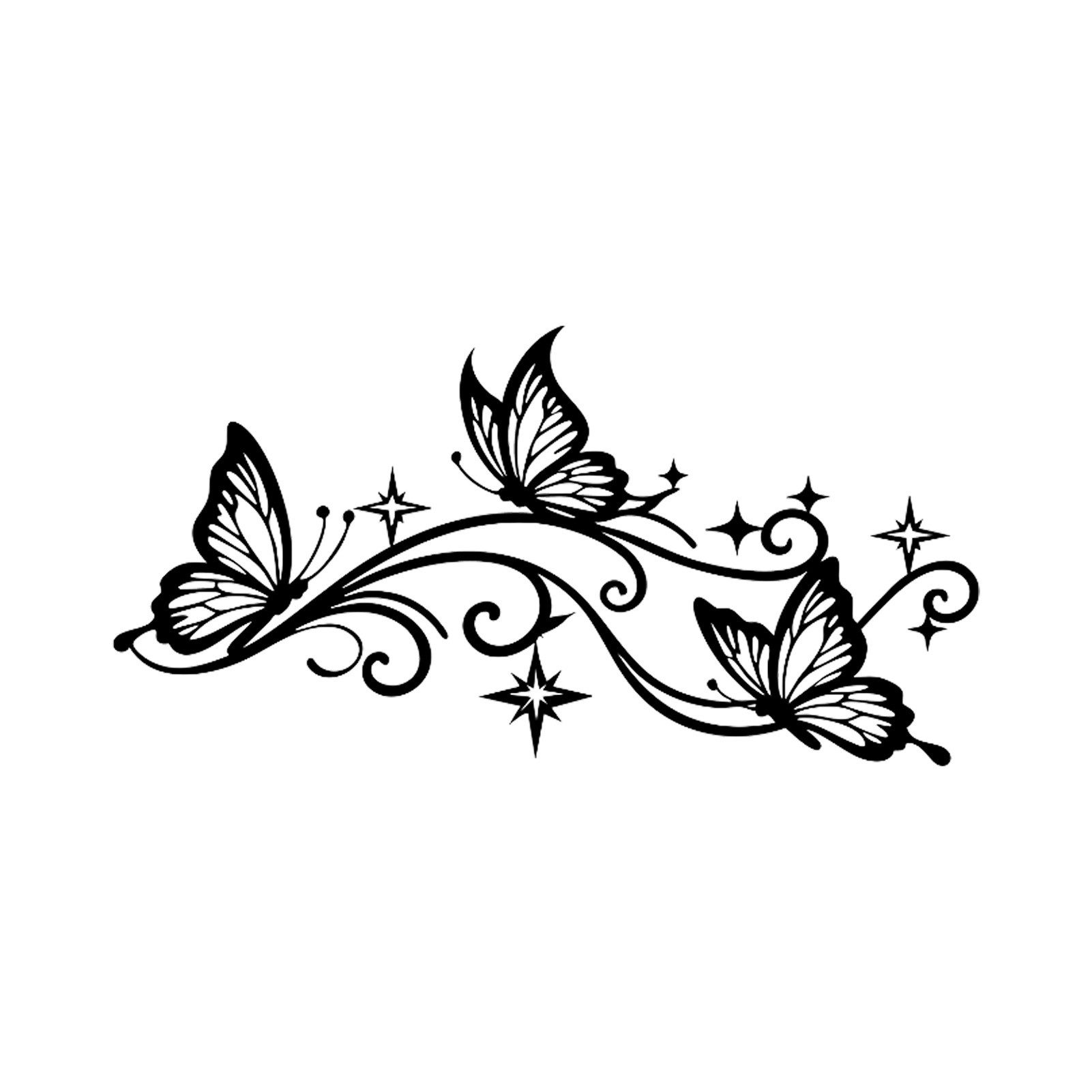 Jumpeak Wanddekoobjekt Wanddekoration Schmetterling Ranke,Filigran Sterne,Linienkunst,Natur, Metall,4 Farben,5 Maße,Schmetterling Wandsticker,Eleganz,Ornament