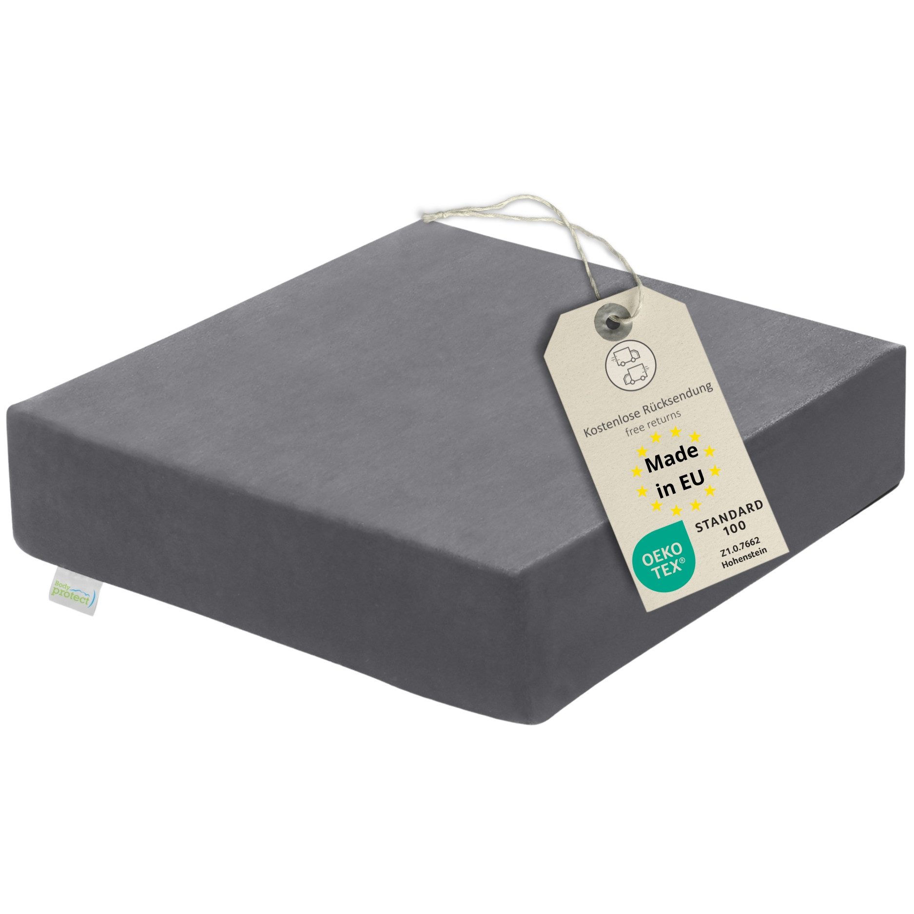 Bodyprotect Sitzkissen Sitzerhöhung, schmerzlindernd, speziell für Knie- und Hüftprobleme, Anti Rutsch