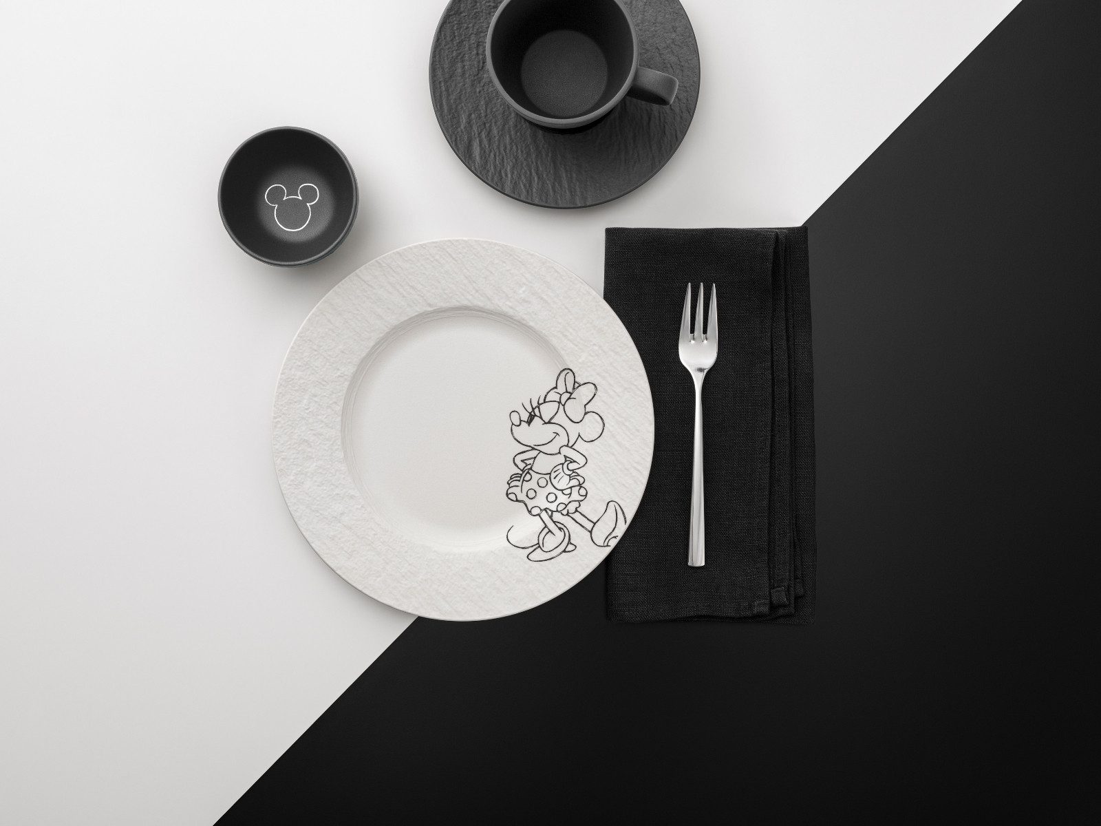 Villeroy & Boch Frühstücksteller Manufacture Rock blanc - Mickey Mouse Frühstücksteller 22cm