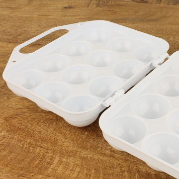 Sanixa Eierkorb Eierbox für 12 Eier 2er Set Kunststoff BPA frei Eier-Transportbox, (Eierbehälter für Kühlschrank), stapelbare Eieraufbewahrung Aufbewahrungsbox