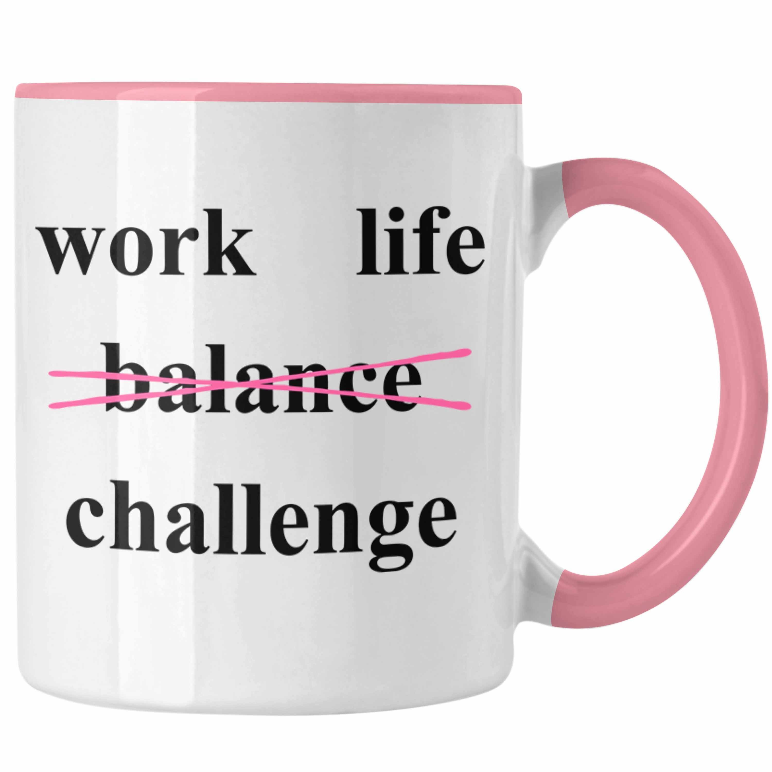 Trendation Tasse Trendation - Arbeit Frauen Tasse Lustig Becher für Lustige Sprüchen mit Männer Büro Challenge Spruch mit Tassen Geschenk Kollegin Sarkasmus Rosa