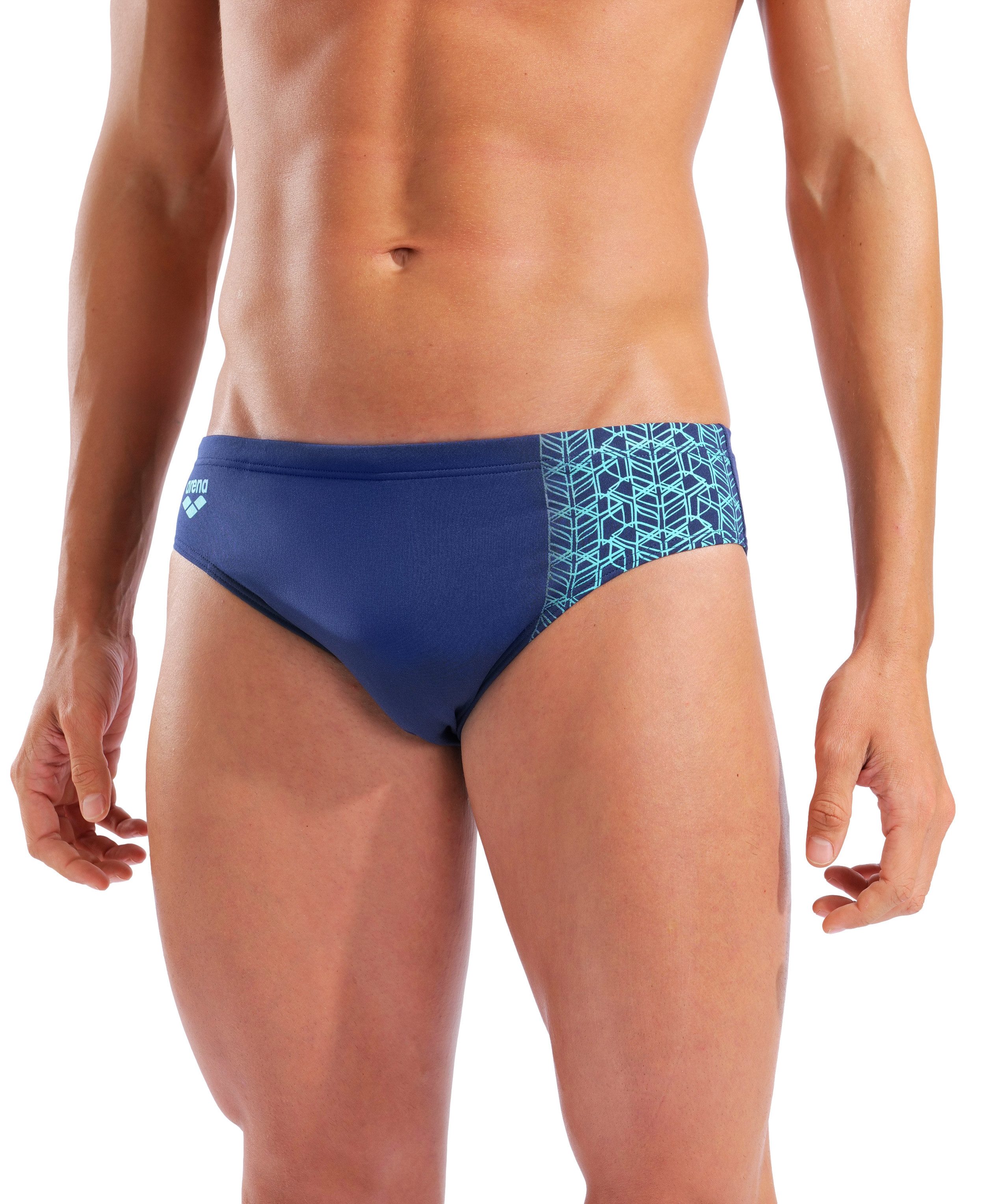 Arena Badehose M ARENA LOGO SWIM BRIEFS Performance Schnittform, mit innenliegendem Kordelzug