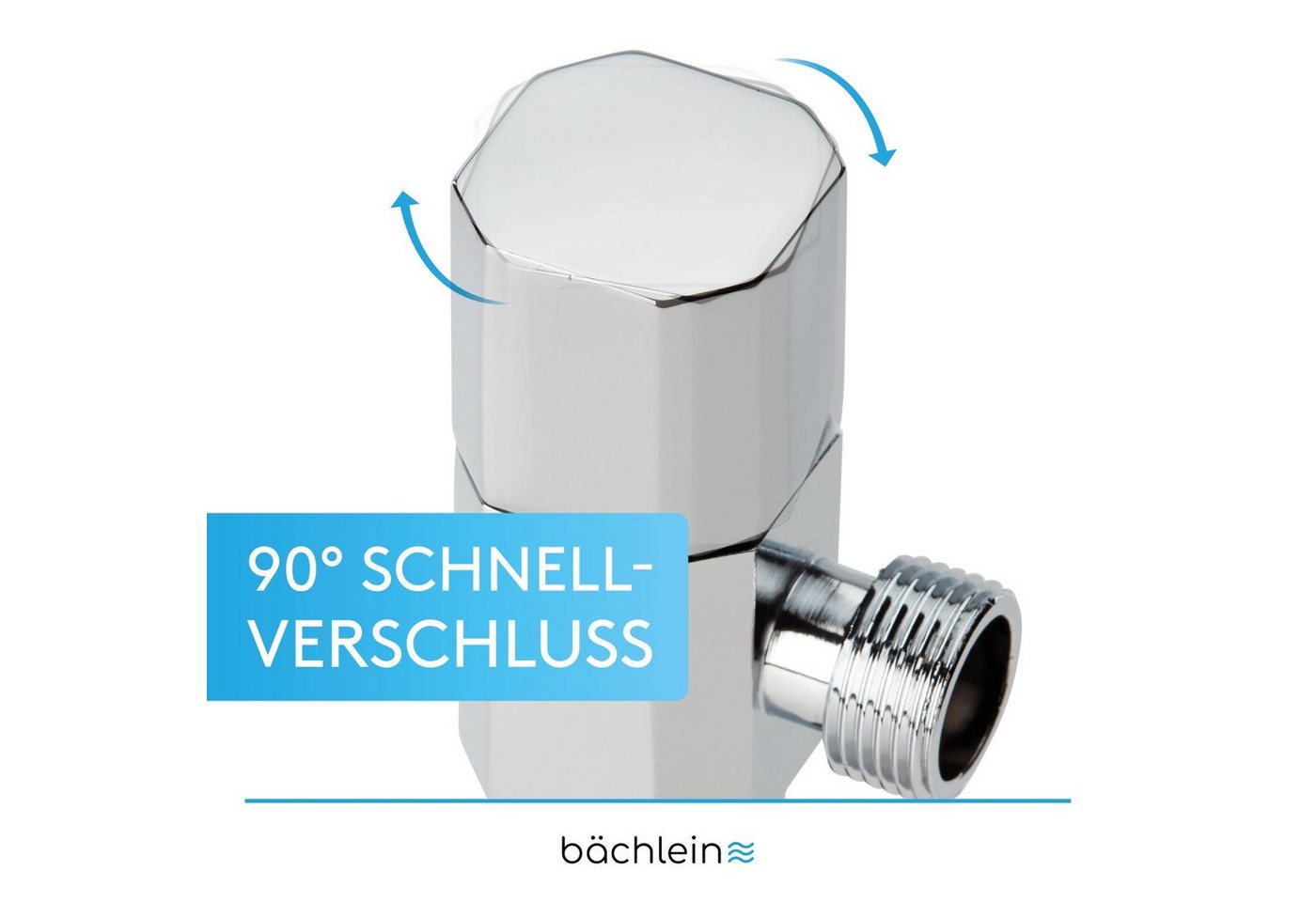 Thumbnail - Bächlein Eckventil 2er-Set mit Schraub- oder Schnellverschluss - selbstdichtend, (2-er Set), Für Heiß- und Kaltwasser ge...