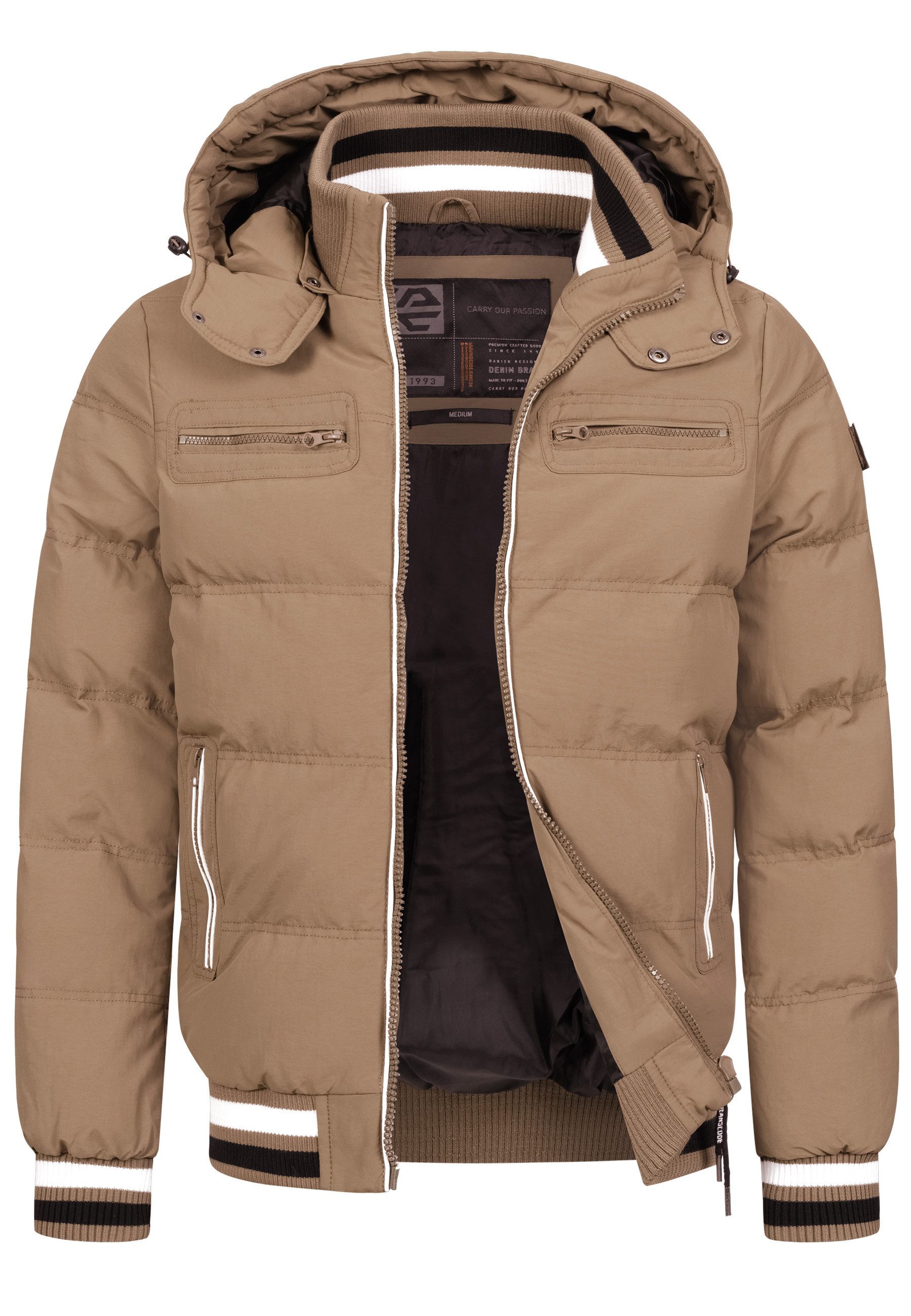 Indicode Winterjacke Marlon mit sportlichem Rippstrickbündchen