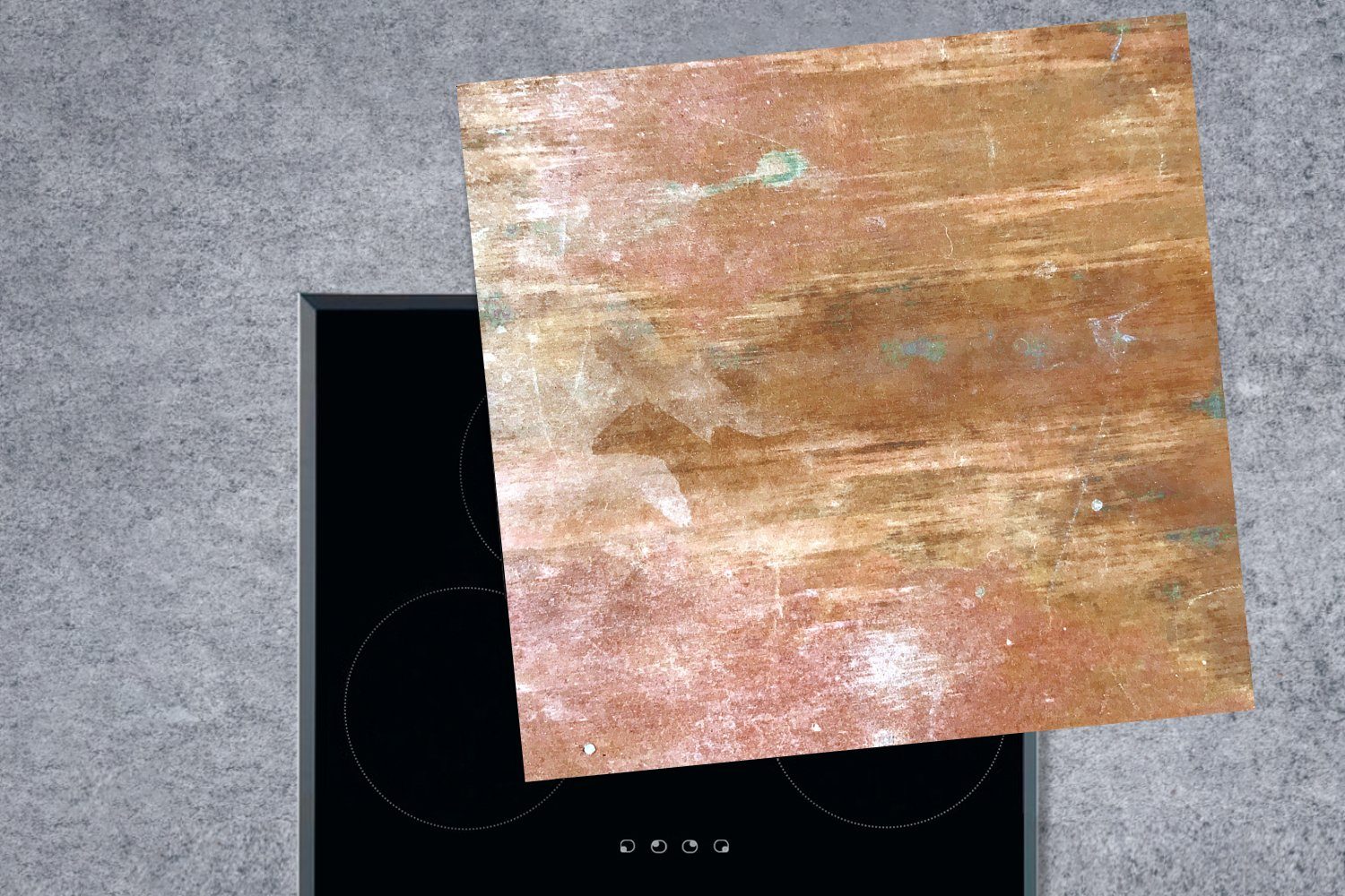 - Bronze cm, Vinyl, Metall, Arbeitsplatte Ceranfeldabdeckung, für tlg), MuchoWow - küche 78x78 Rost (1 Herdblende-/Abdeckplatte