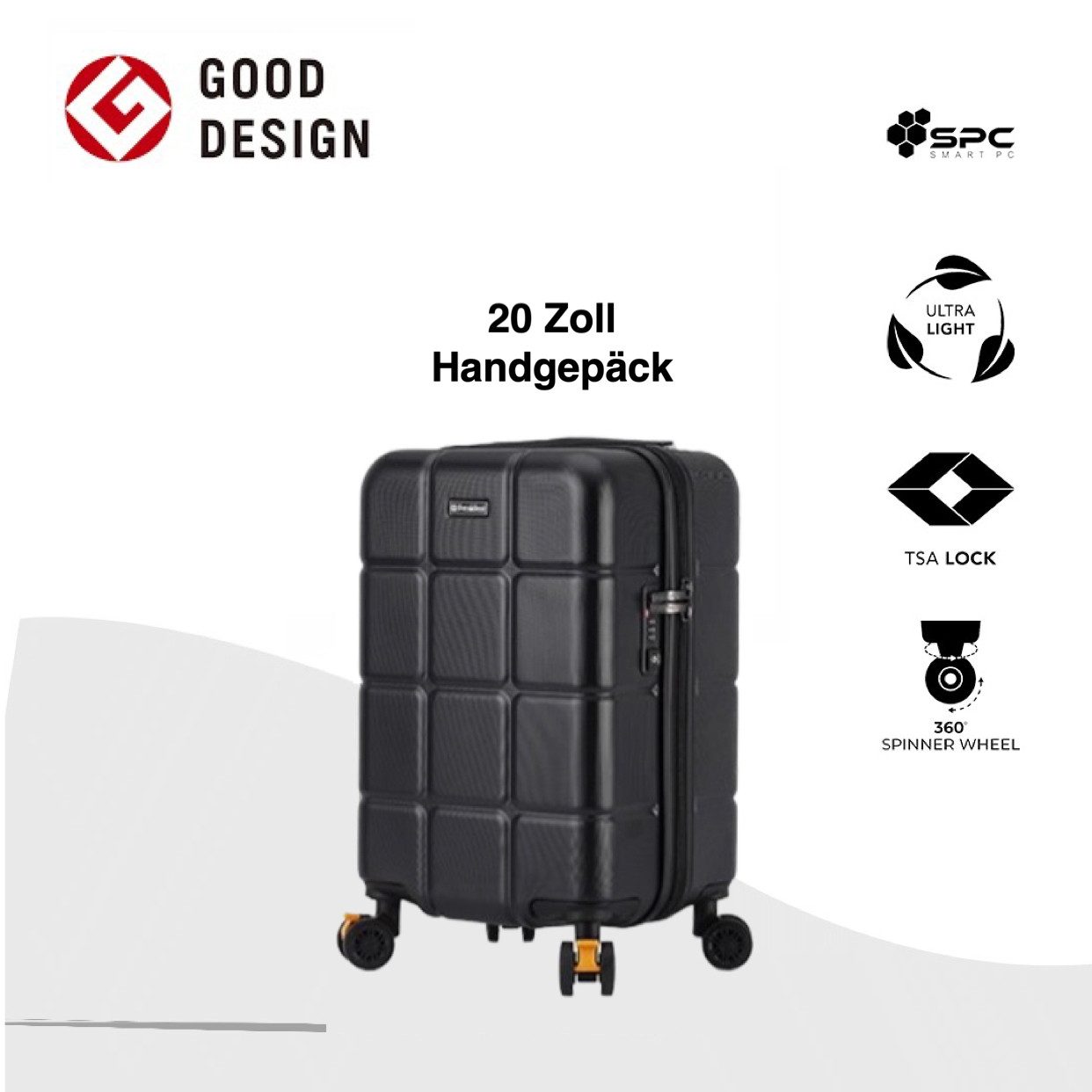 Hartschalen-Trolley Hartschalenkoffer aus Smart PC recyceltem Material / Reisekoffer