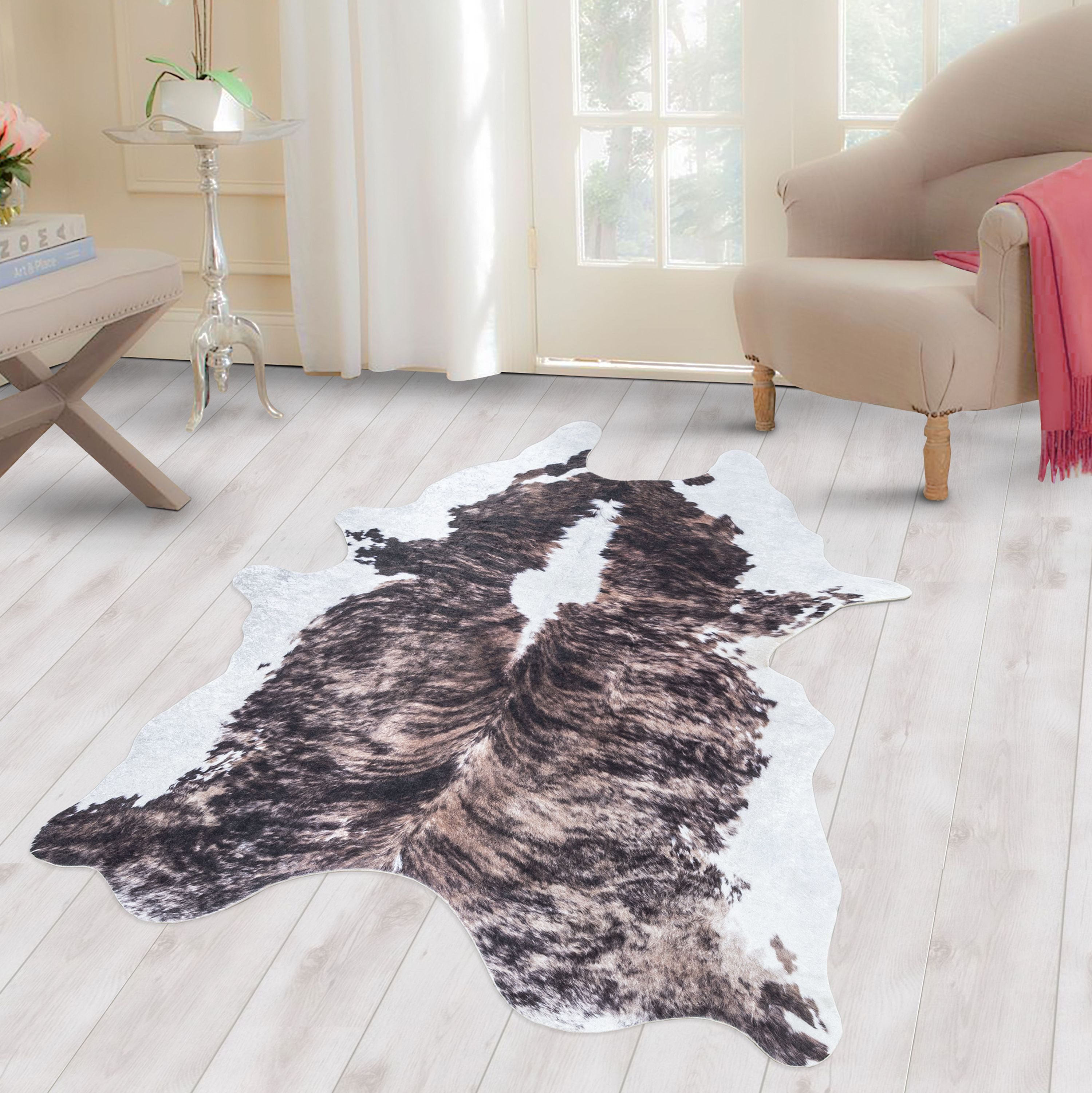 Carpettex Fellteppich Rindsleder Imitat, Rund, Höhe: günstig online kaufen