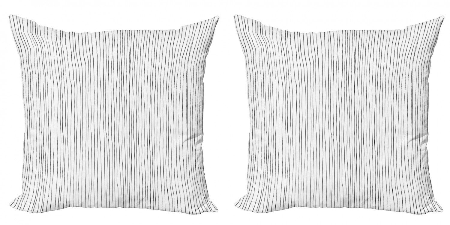 Kissenbezüge Modern Accent Doppelseitiger Digitaldruck, Abakuhaus (2 Stück), Streifen Vertikal Thin Dense Linien