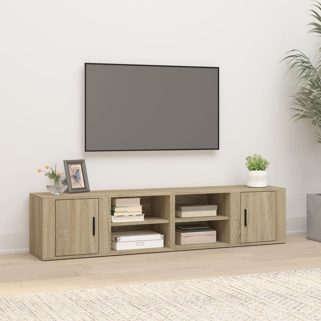 furnicato TV-Schrank TV-Schränke 2 Stk. Sonoma-Eiche 80x31,5x36 cm Holzwerkstoff