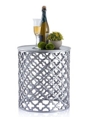 Casamia Beistelltisch Dekotisch Metall Beistelltisch ø 40 x 45 cm rund Kairo silber o. gold