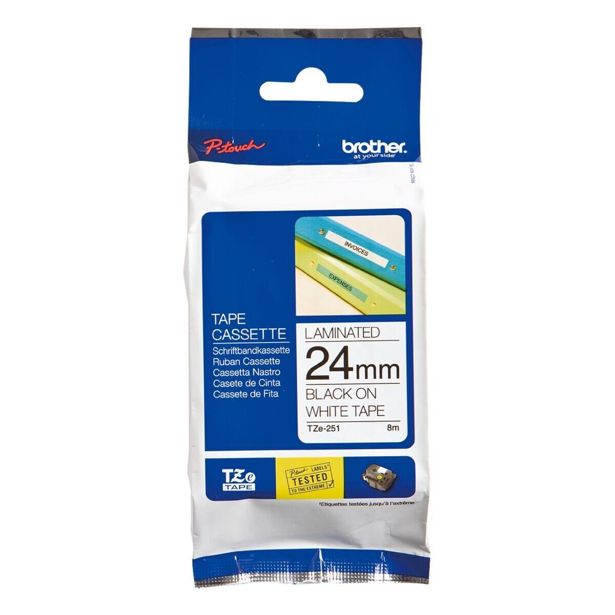 Brother Beschriftungsband Tze, 24 mm x 8 m, 24,00 mm x 8,00 m, laminiert