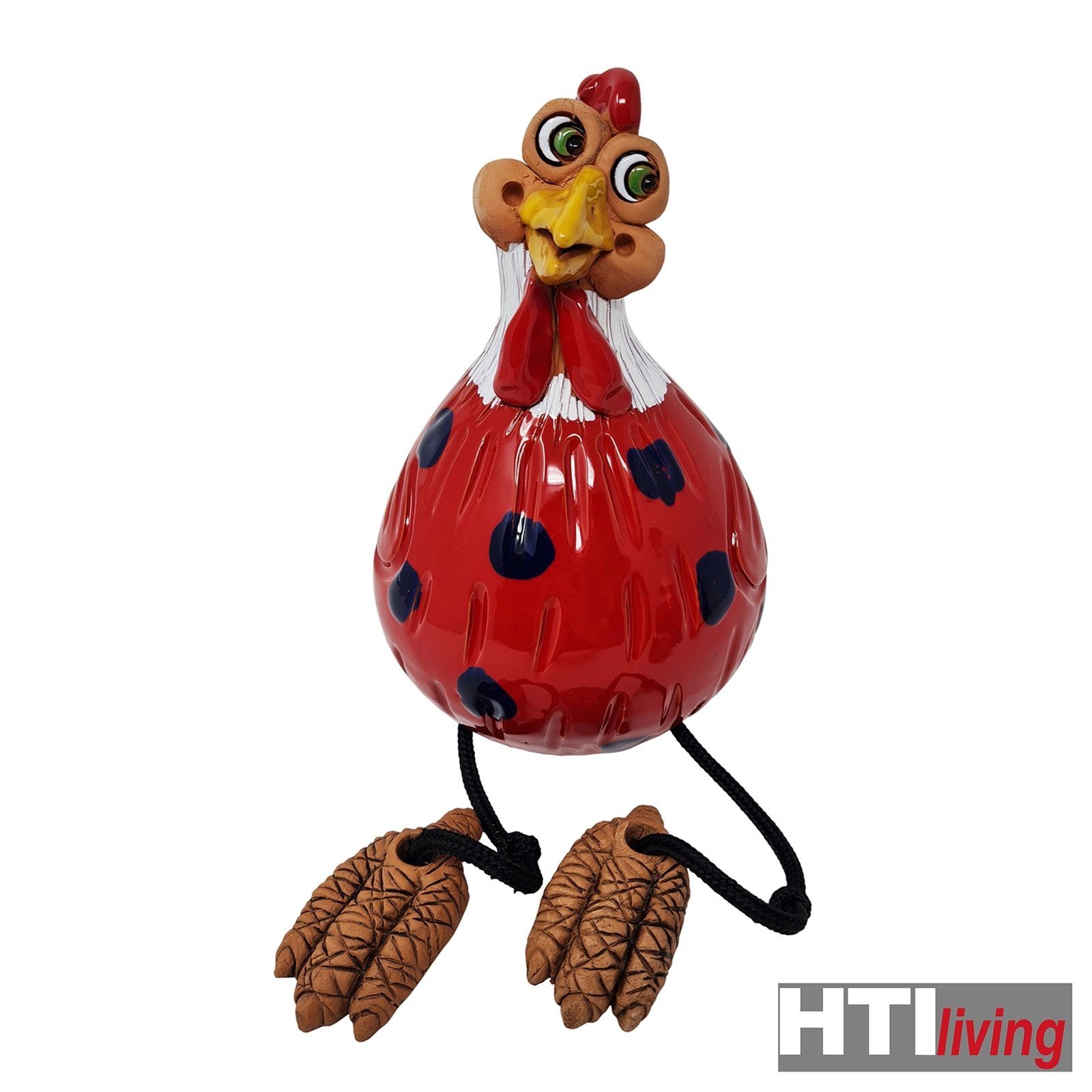HTI-Living Dekofigur Keramikfigur Henne Gartenfigur St), rot Kantenhocker Dekofigur dick, (1
