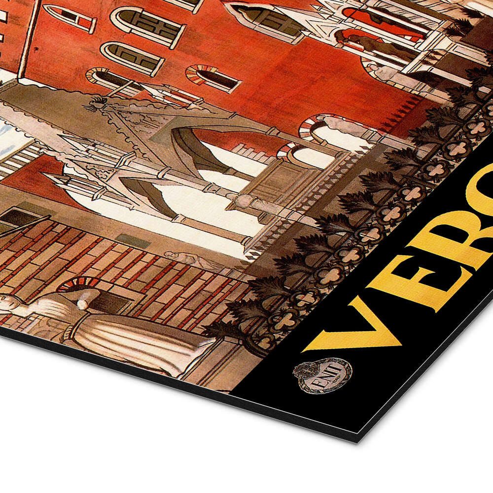 Posterlounge Wandbild Italien - Verona, Vintage Travel Collection, erhältlich als Poster, Leinwandbild, Wandsticker oder Acrylglasbild