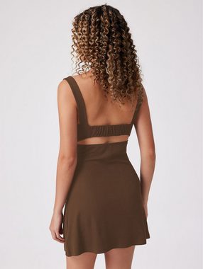 BlauWave Jerseykleid Rückenfreies Kleid mit quadratischem Ausschnitt (1-tlg., Ärmelloses Spaghetti-Träger-Sommerkleid) Minikleid