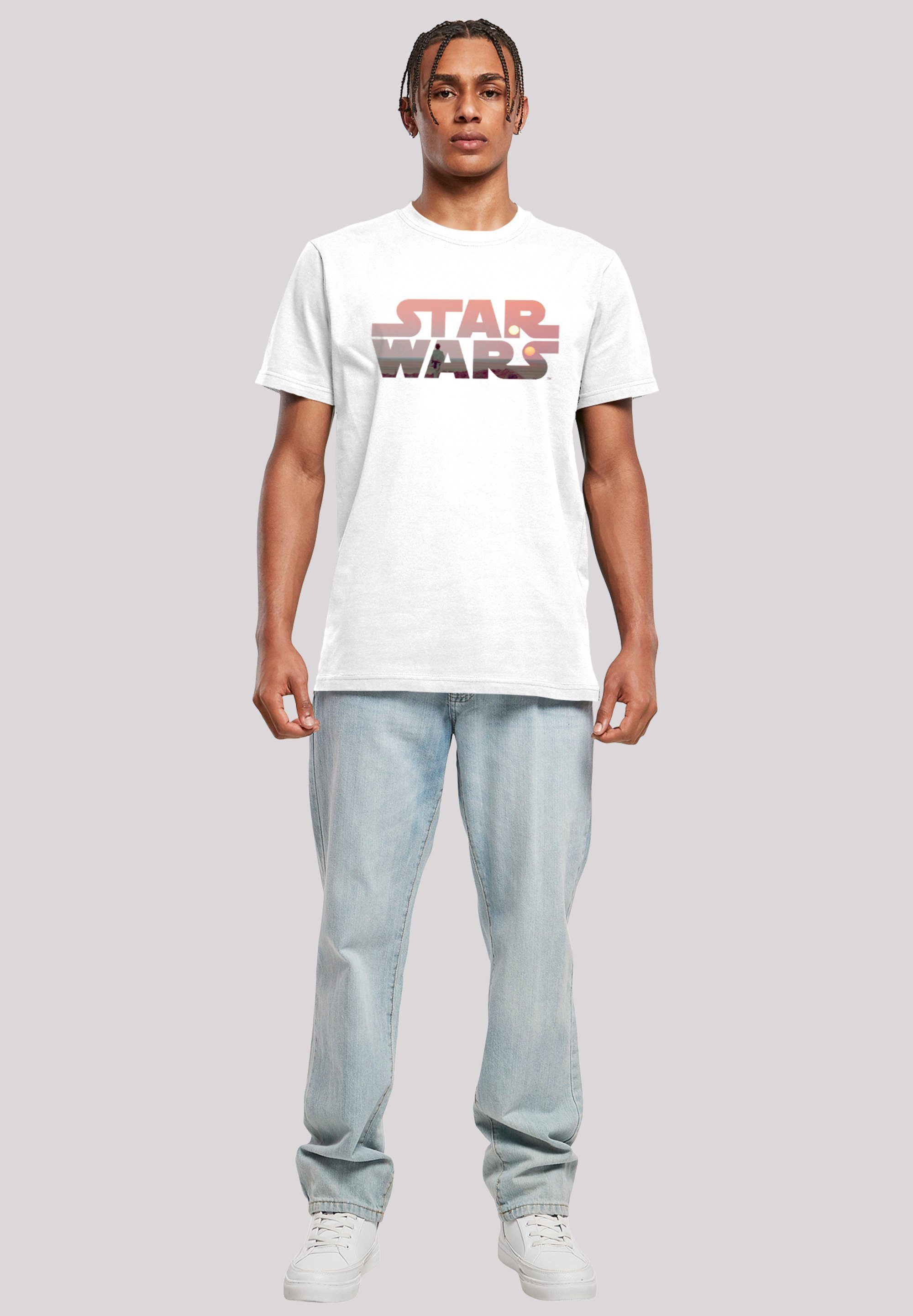 Logo Tatooine T-Shirt Print Star F4NT4STIC Wars weiß