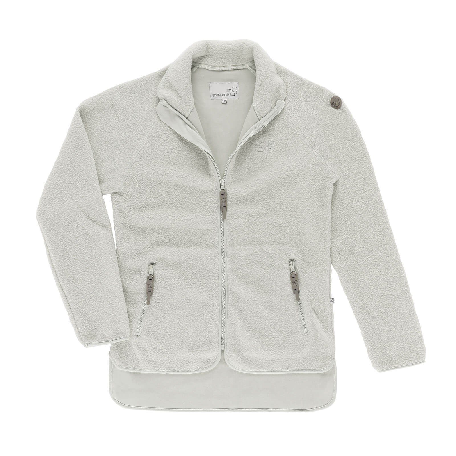 Baumfuchs Fleecejacke Damen Berberfleecejacke Uni mit Stehkragen und Reißverschluss beige