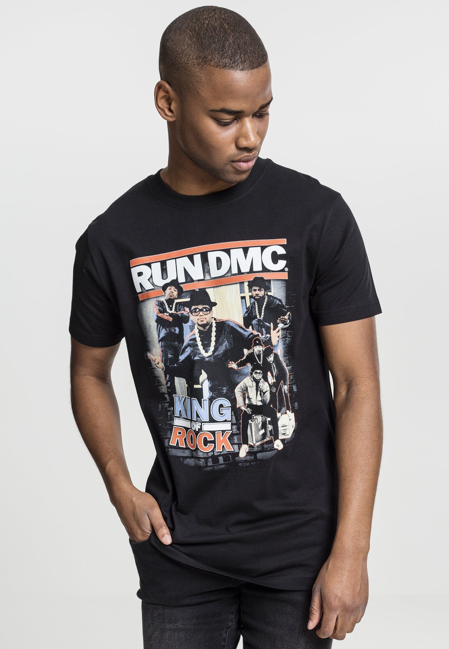 Rock King black Rock of DMC DMC Herren MT563 Kurzarmshirt Tee King Run of Run (1-tlg) MisterTee