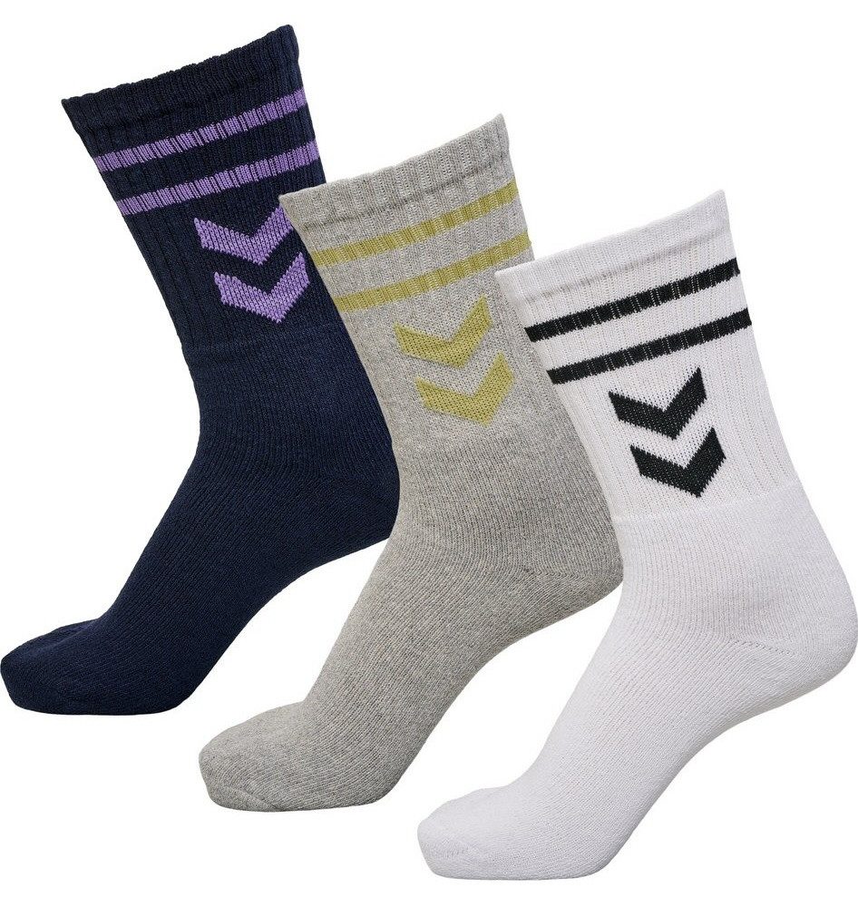 hummel Sportsocken Crew weiss/grau/dunkelblau - 3 Paar günstig online kaufen