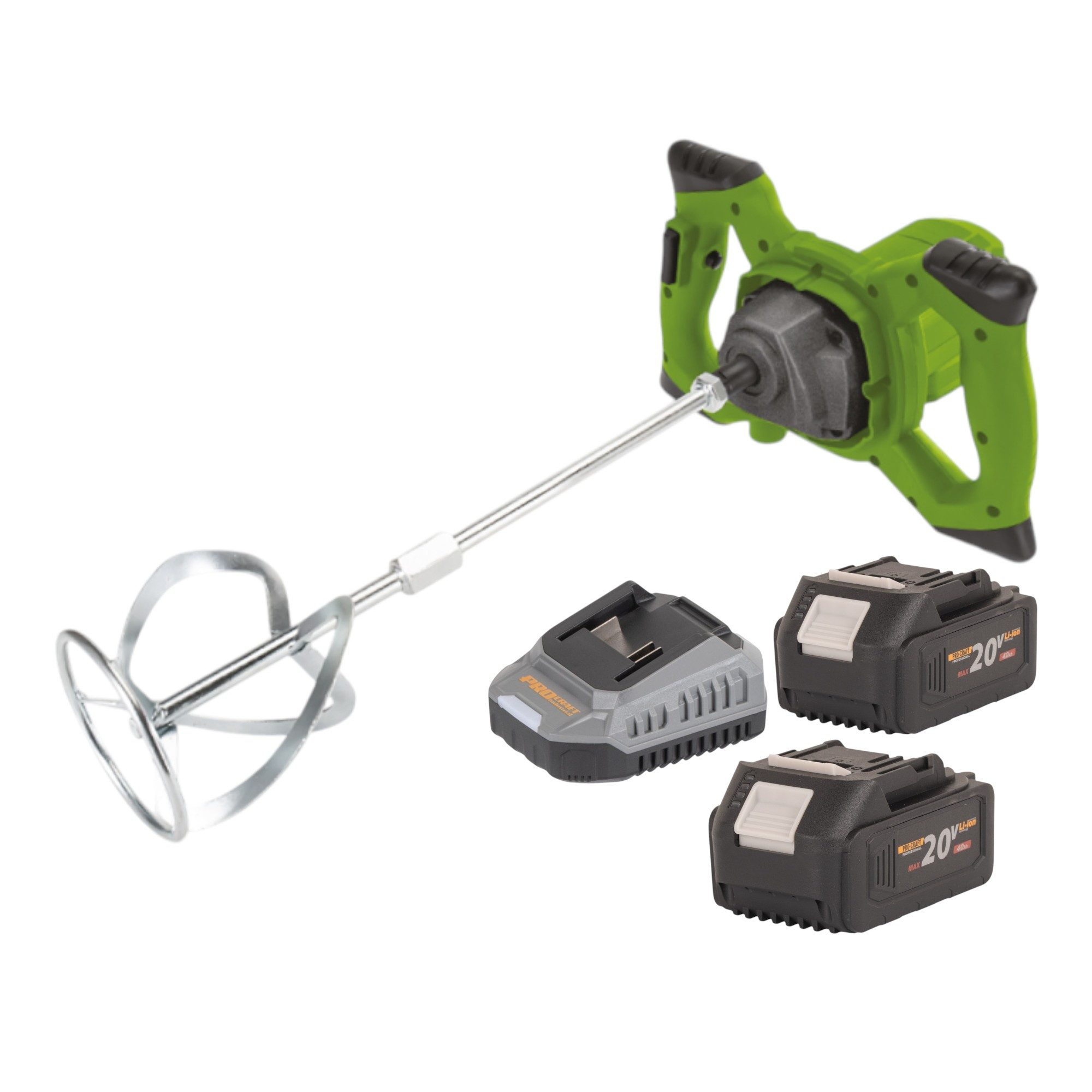 PRO CRAFT Rührwerk PMM20 Akku Rührwerk 20 V Brushless + 2x Akku 4,0 Ah + Ladegerät