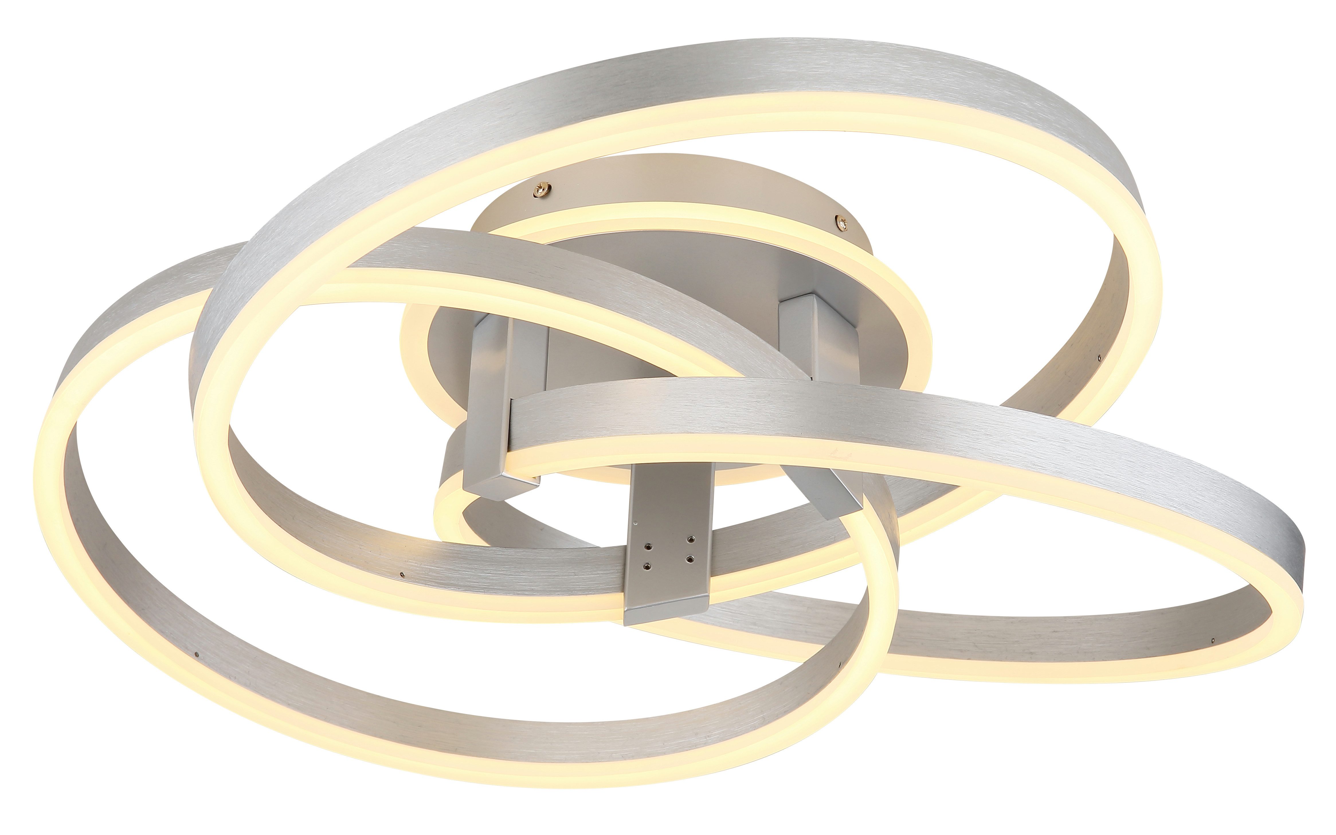 GLOBO LIGHTING LED Deckenleuchte HERWIG, Dimmfunktion, Memoryfunktion, Nachtlichtfunktion, mehrere Helligkeitsstufen, LED fest integriert, Deckenlampe/Wohnzimmer/Schlafzimmer/modern