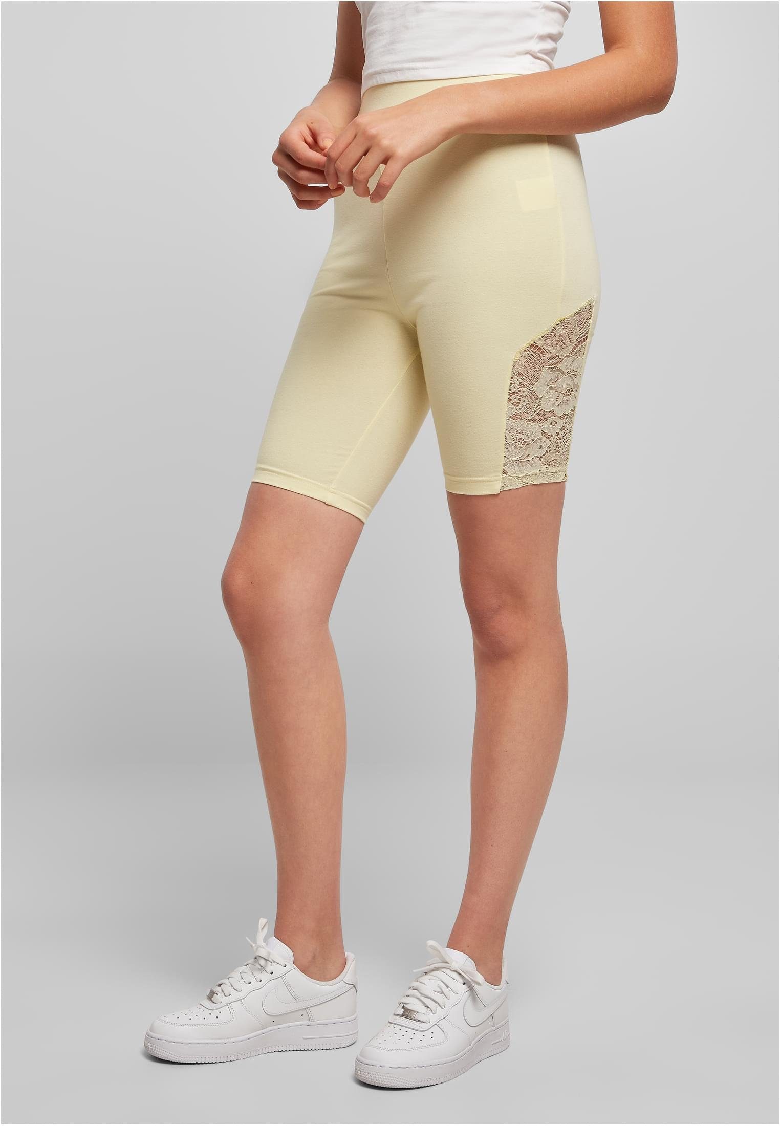 Cycle Stoffhose CLASSICS Shorts Ladies Inset High Waist Lace URBAN (1-tlg) Damen softyellow