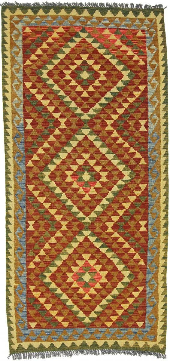 Orientteppich Nain 3 mm Afghan rechteckig, Kelim Läufer, Höhe: Trading, Handgewebter Orientteppich 95x199