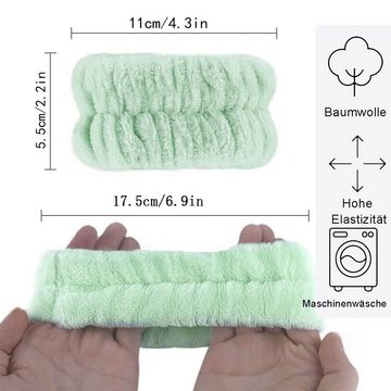 Rnemitery Stirnband Mikrofaser Handgelenk Waschtuch Armband Stirnbänder für Dusche Make-up (4-St)