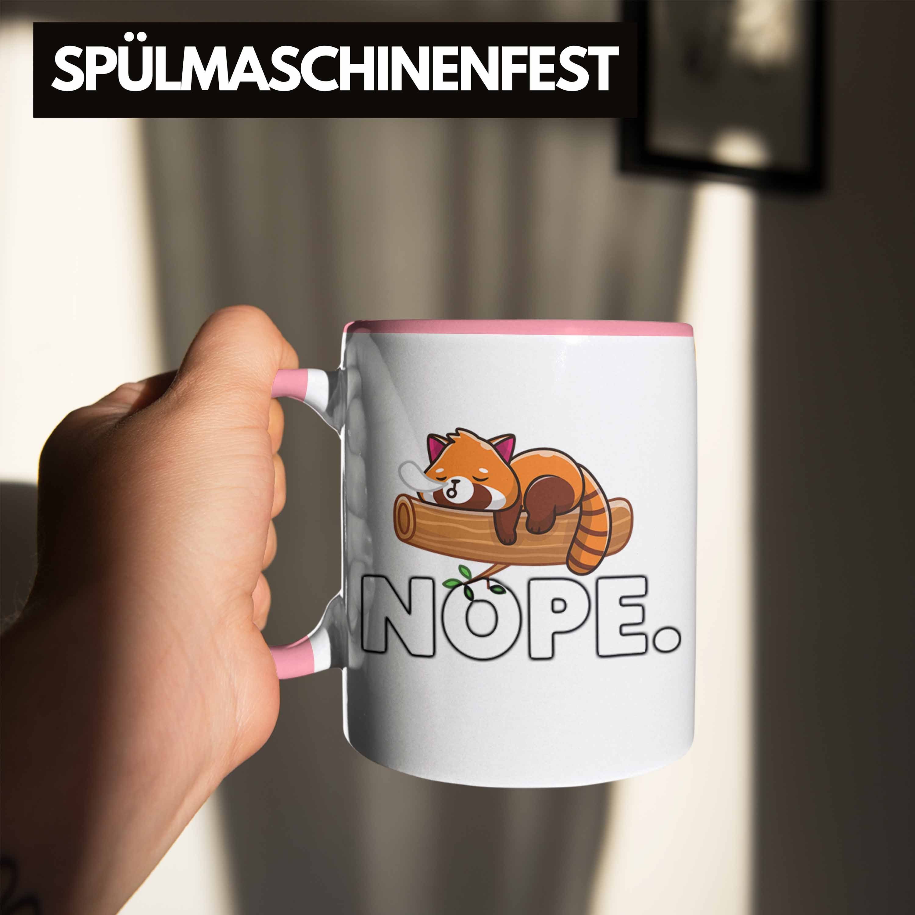 Mädchen Fauler Grafik Panda Lustige für Rosa Jungs - Geschenkidee Trendation Musik Roter Trendation Tasse Nope Kinder Tasse