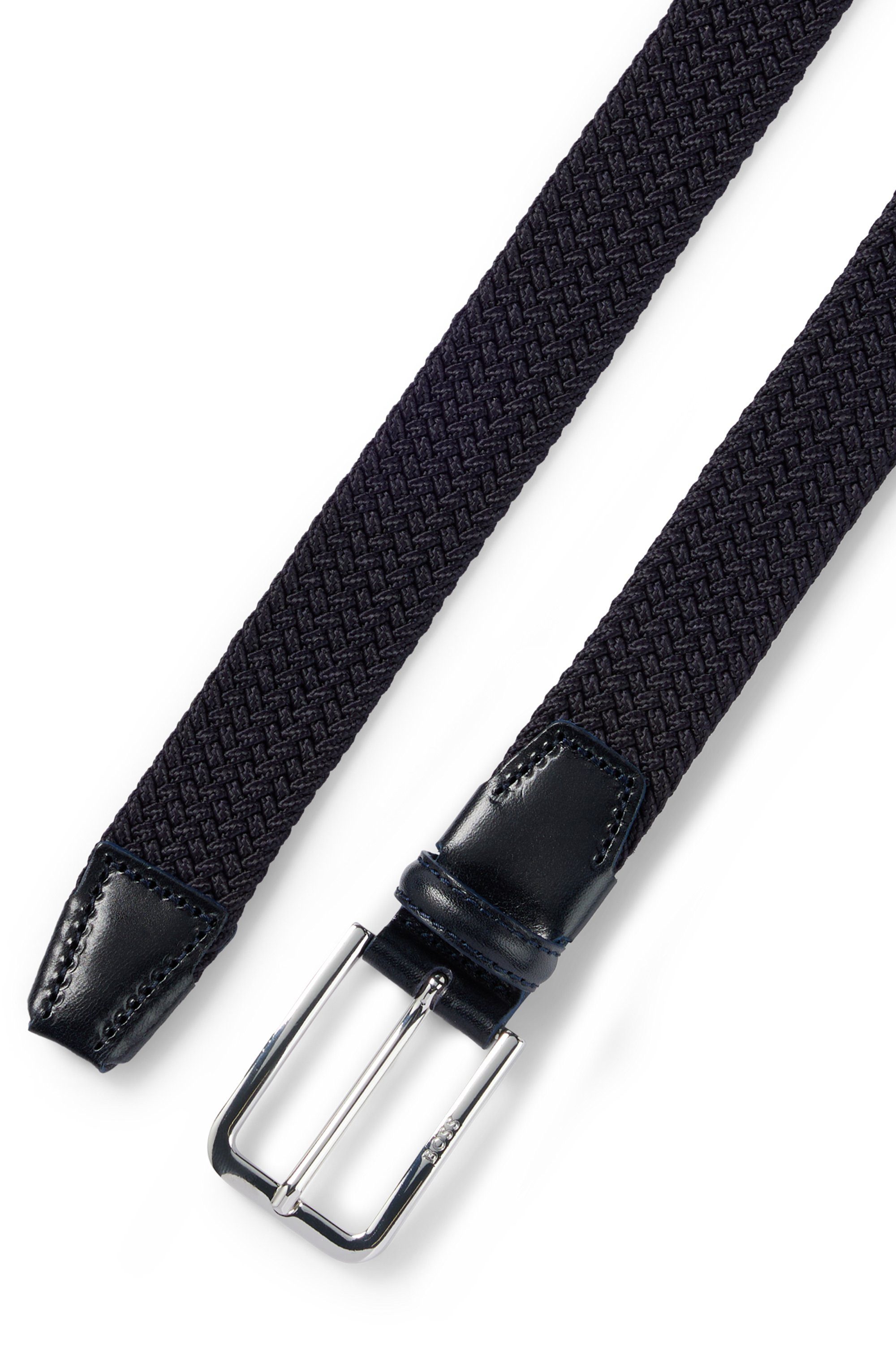 BOSS Flechtgürtel Clorio mit BOSS Logo-Schriftzug auf der Schließe und Leder-Schlaufe – Bild 5 von 5