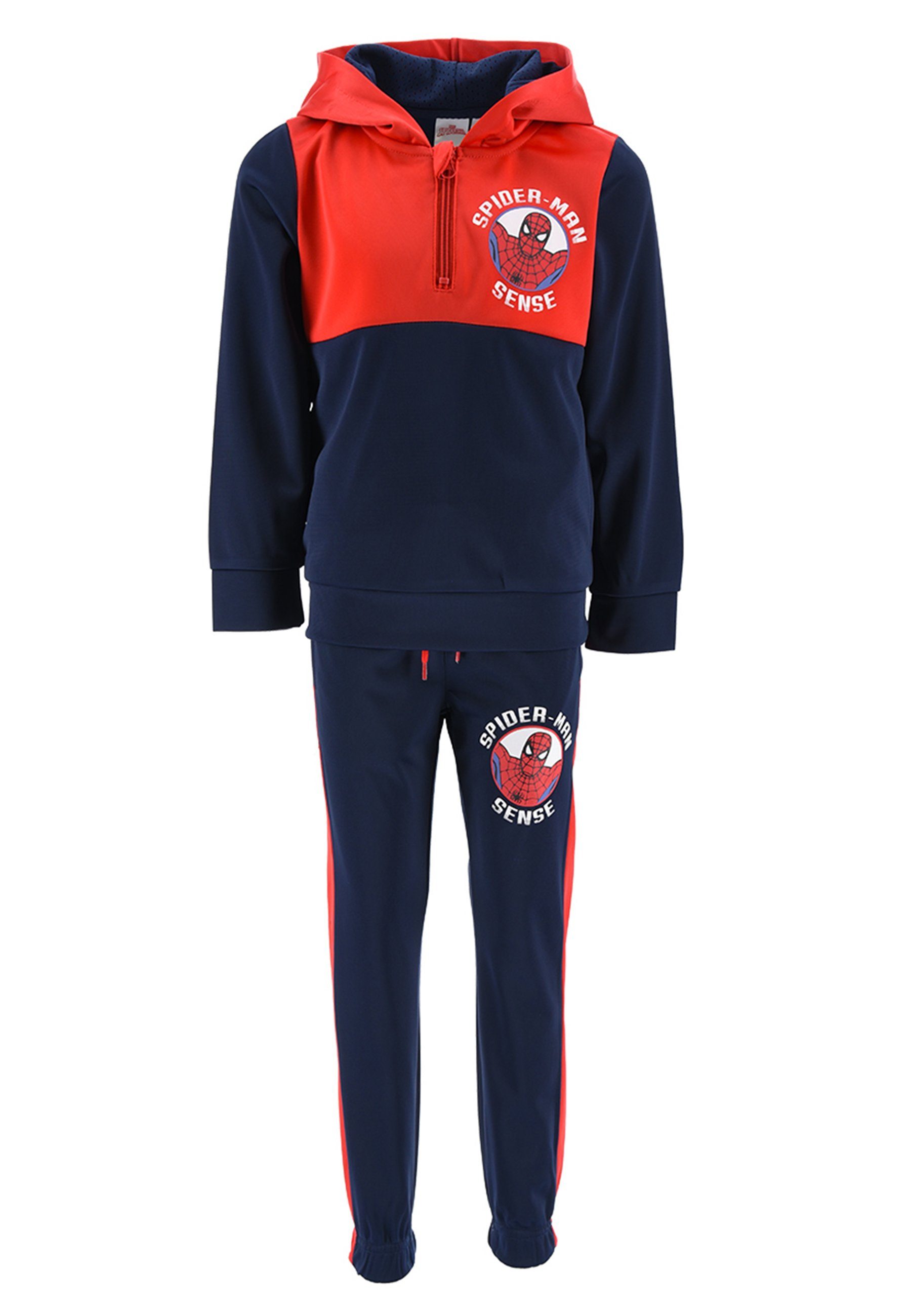 Jogging-Hose Kinder 2-tlg) mit (SET, Jogginganzug Spiderman Jungen Marvel Sweat-Shirt Rot Trainings-Anzug