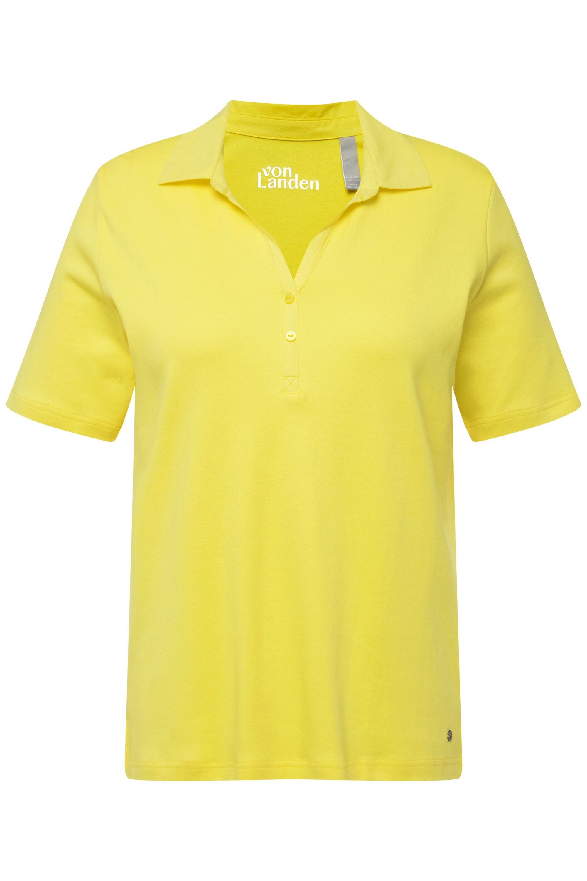 Ulla Popken T-Shirt Poloshirt Webkragen Knopfleiste günstig online kaufen