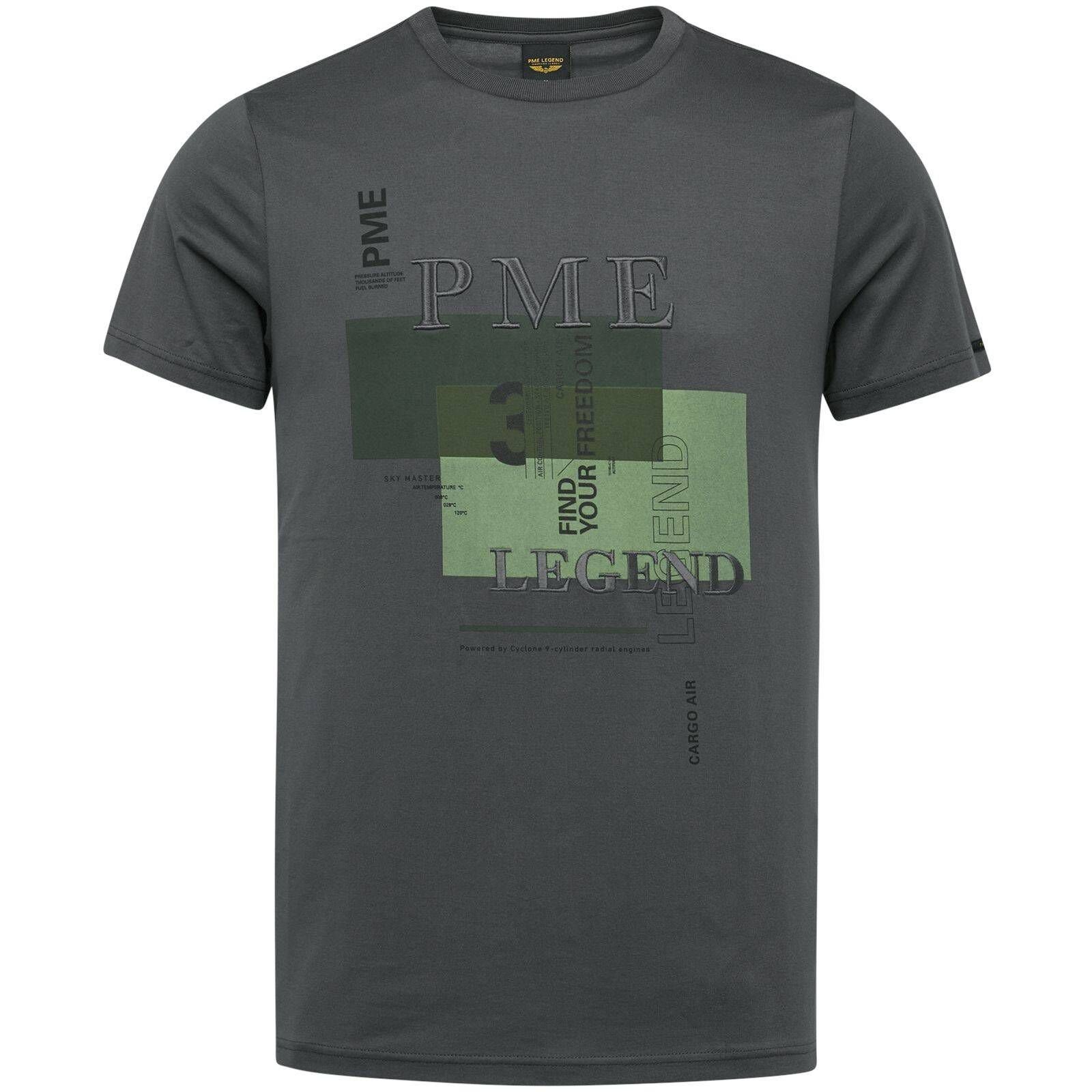 (13) Herren T-Shirt PME (1-tlg) LEGEND grau T-Shirt