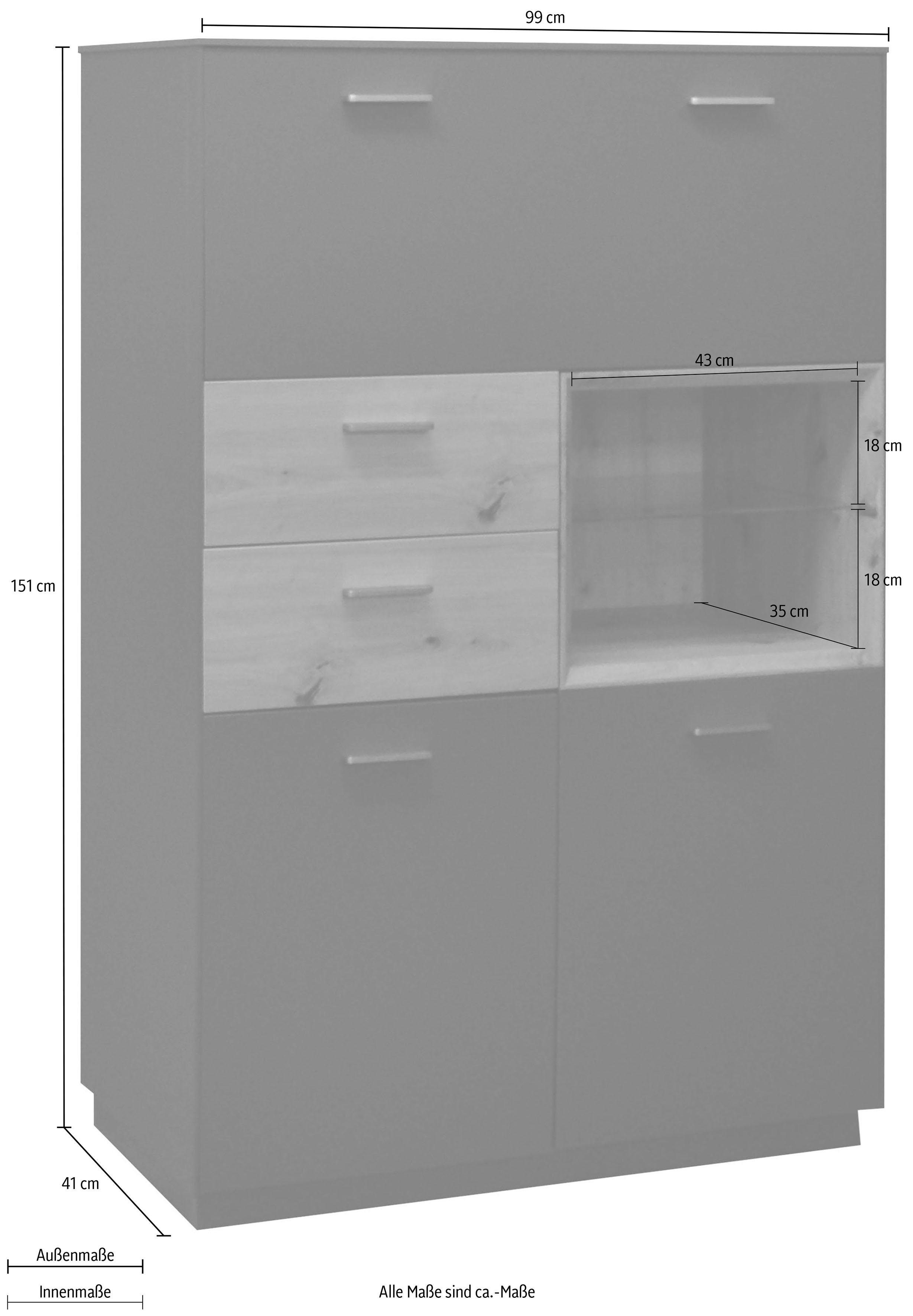 Mäusbacher Highboard Frame, Breite 99 cm