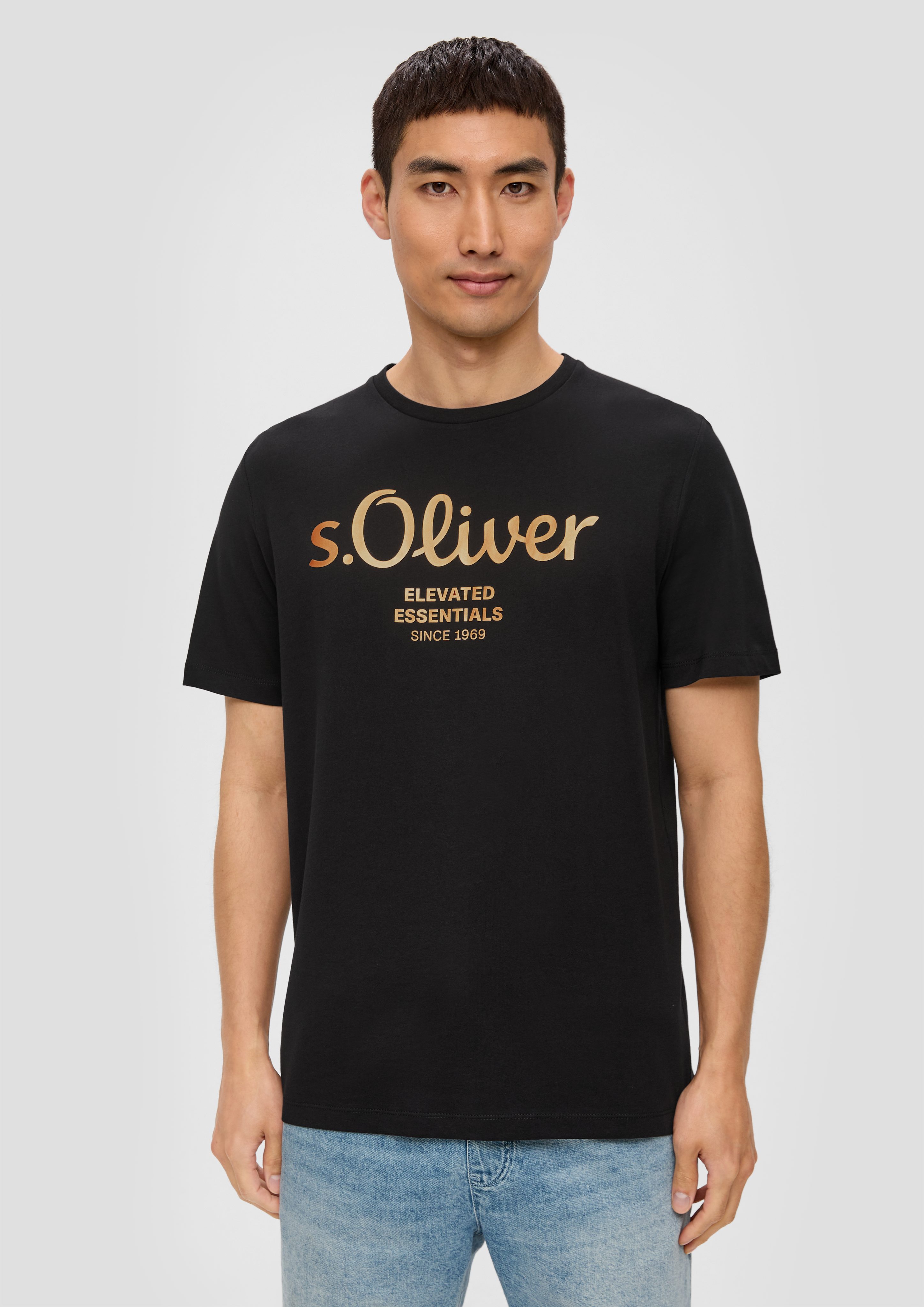 s.Oliver Kurzarmshirt T-Shirt aus Baumwolle mit günstig online kaufen