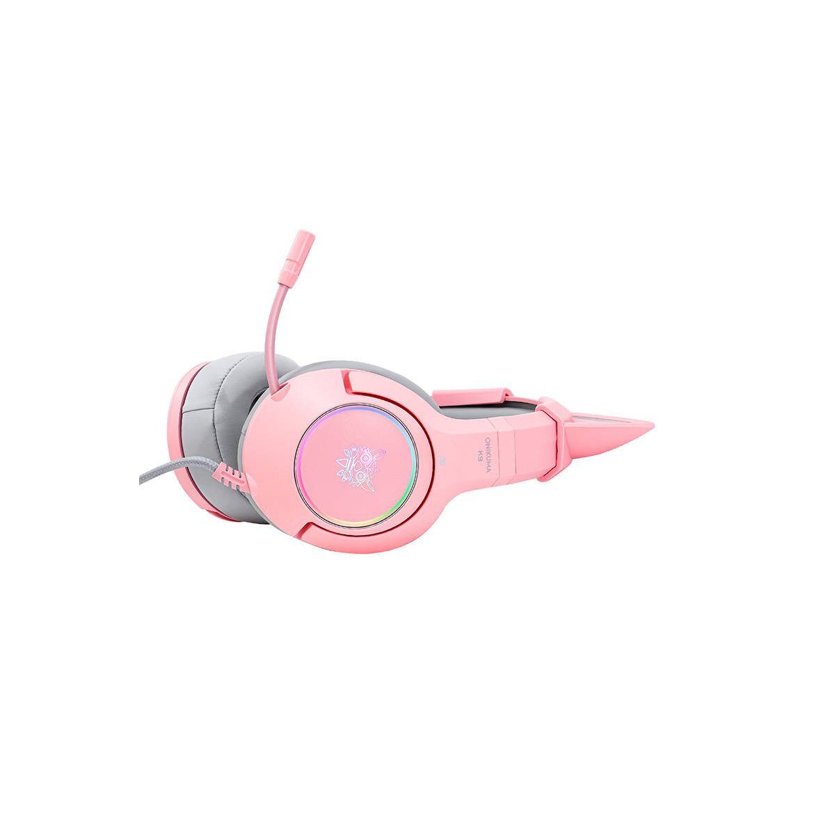 ONIKUMA ONIKUMA K9 Pink RGB Gaming Headset On-Ear-Kopfhörer – Bild 5 von 5