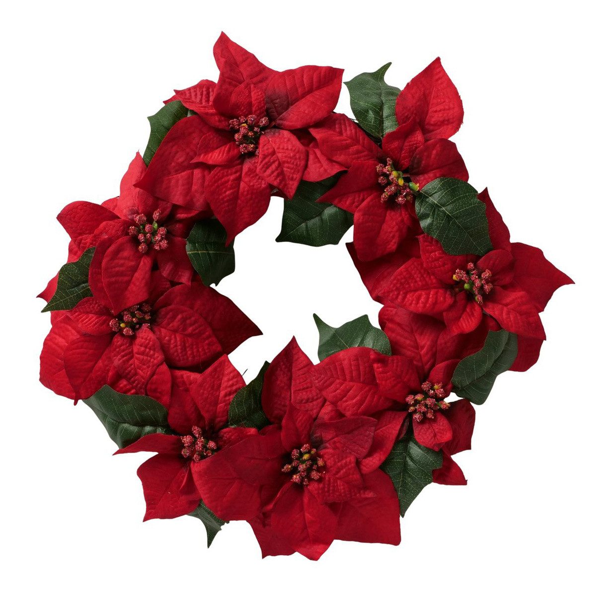 BOLTZE GRUPPE Adventskranz Weihnachtskranz mit Weihnachtssternblüten, Ø 50 cm