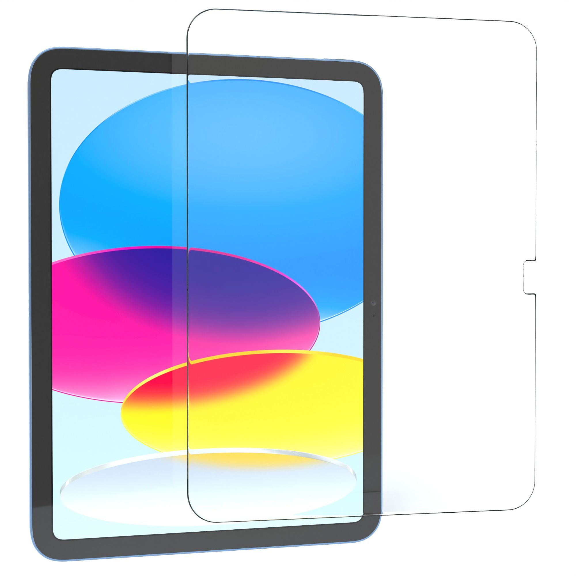 EAZY CASE Schutzfolie Schutzglas für Apple iPad 10. Generation (2022), 10,9 Zoll Panzerglas Displayfolie Tabletschutz Glasfolie Kratzschutz