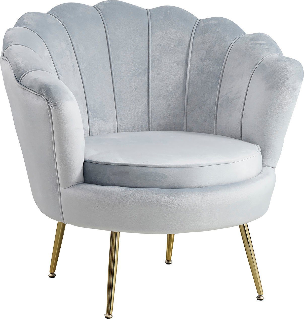 Clam, Loungesessel extravagantes Muscheldesign SalesFever Hellgrau