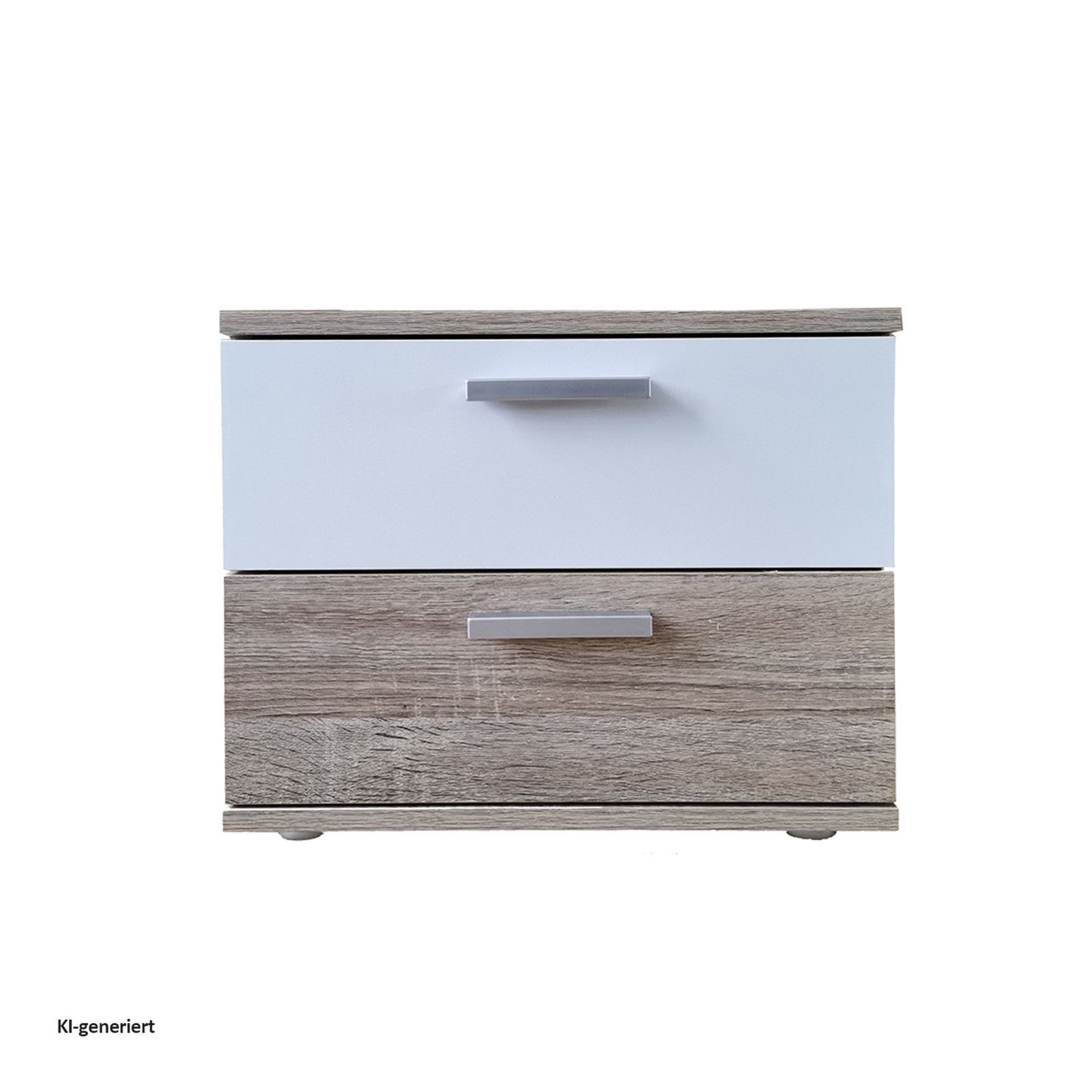 HTI-Line Nachtkommode Nachtschrank Nina mit zwei Schubladen (Stück, 1 St., 1 Nachtschrank), Nachttisch Nachtkommode Nachtkonsole