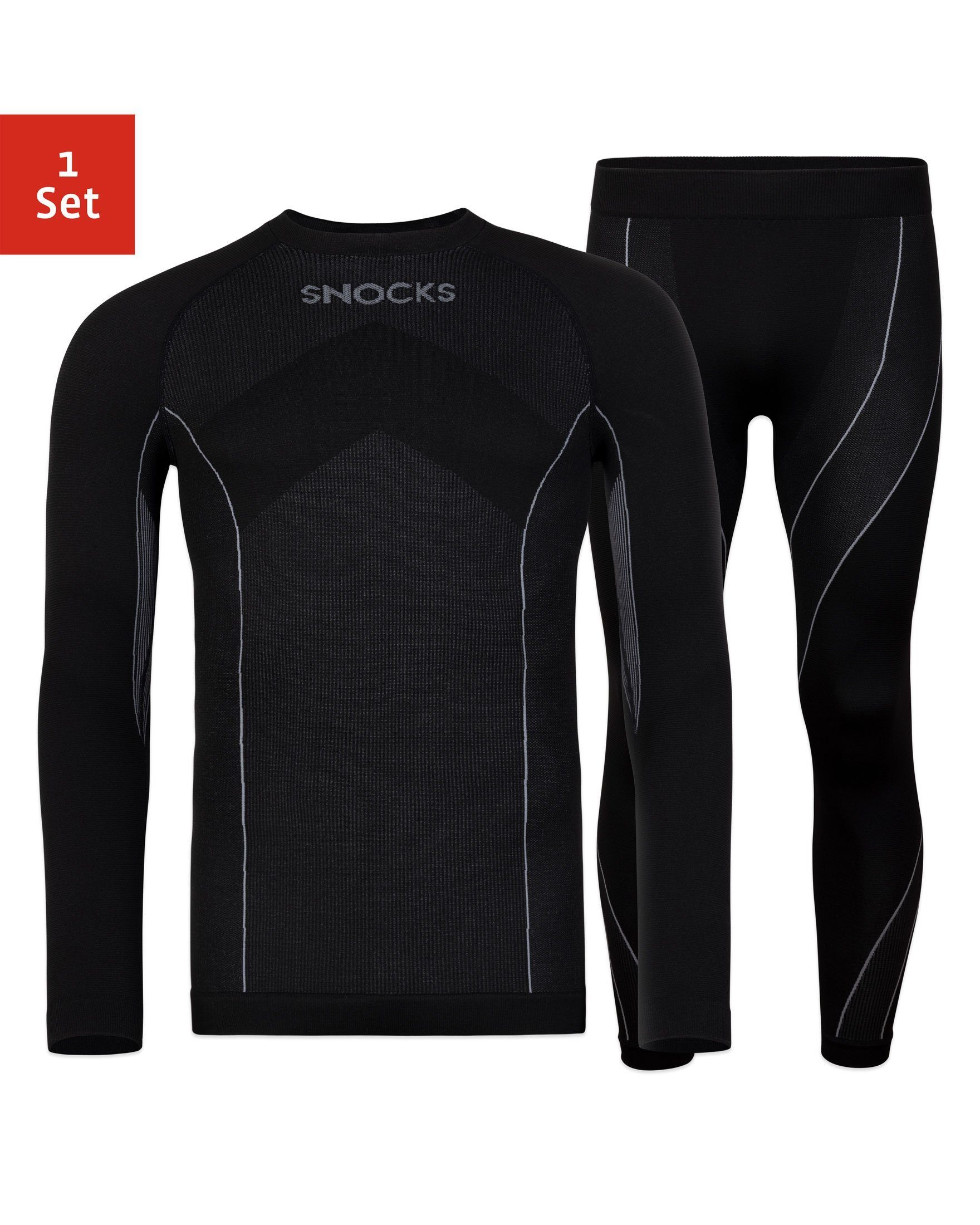 Produktbild von Heatwave® 2er Pack Herren Thermo Langarm Top Warm Unterwäsche Baselayer S M L XL XXL Thermo, Anthrazit, S