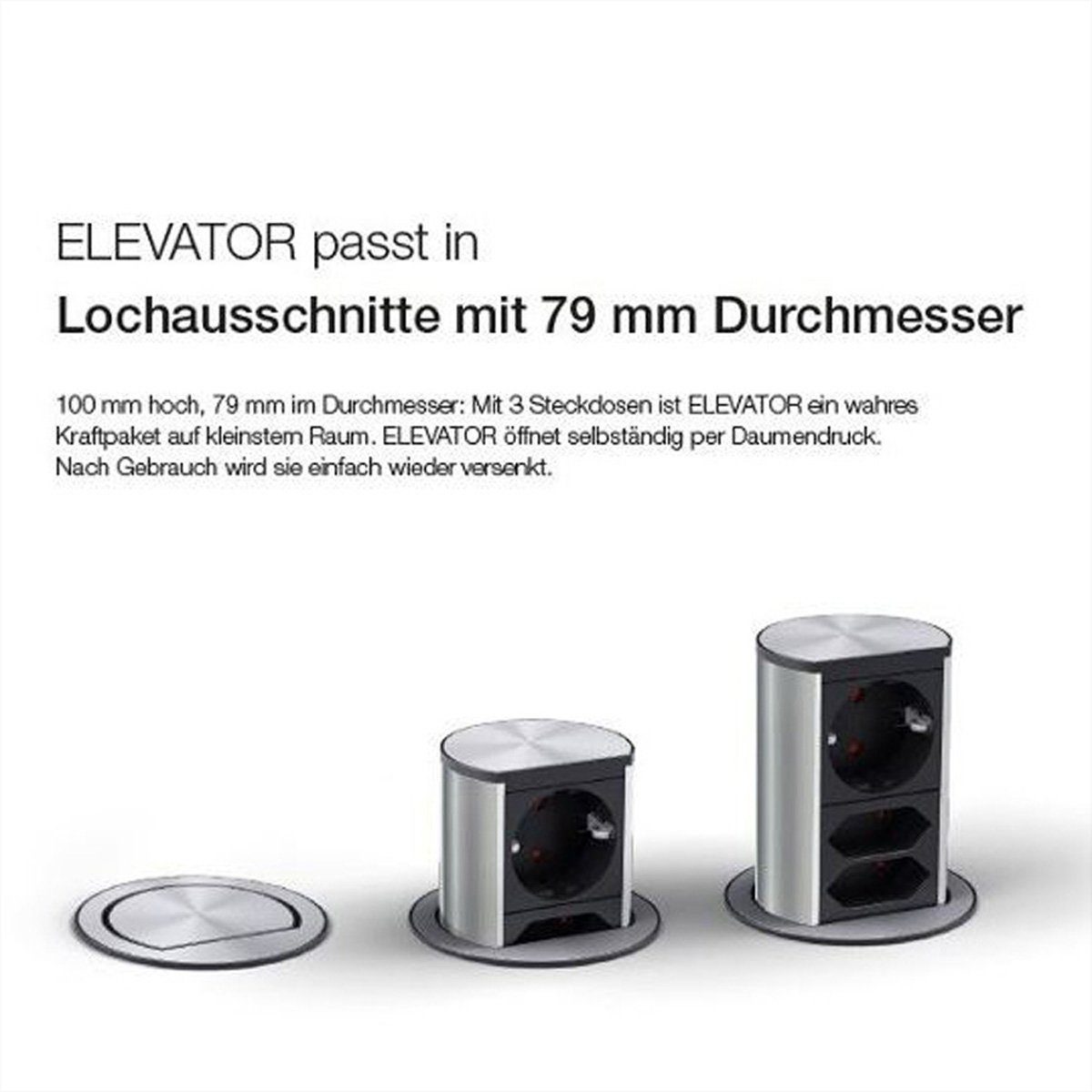 Bachmann ELEVATOR 1x Schutzkontakt, (Kabellänge 2 1x Steckdosenleiste 1x m) 3.0 CAT6, USB