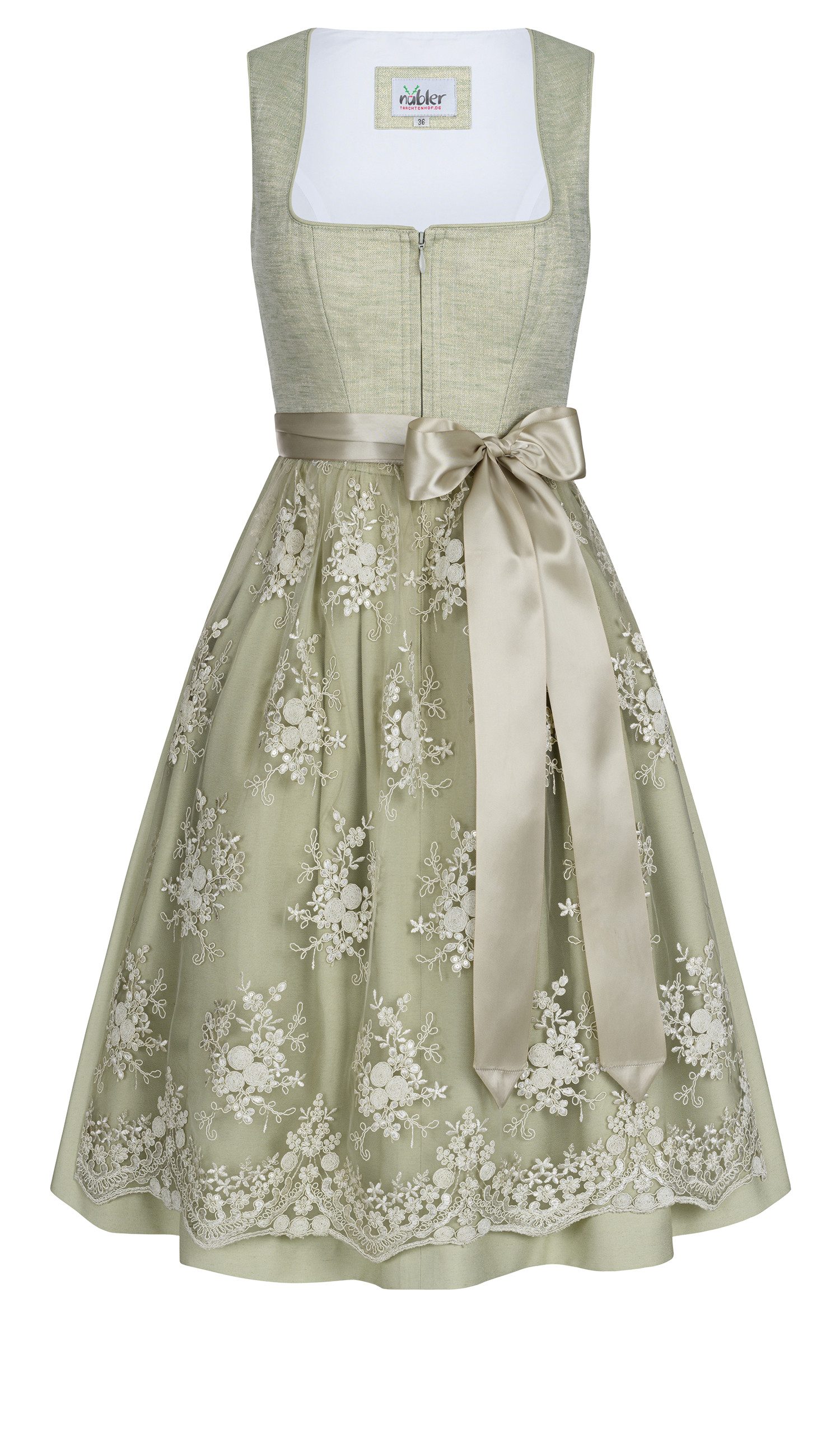 Nübler Dirndl Mini Dirndl Kisha in Lindgrün von Nübler - Rocklänge 60 cm