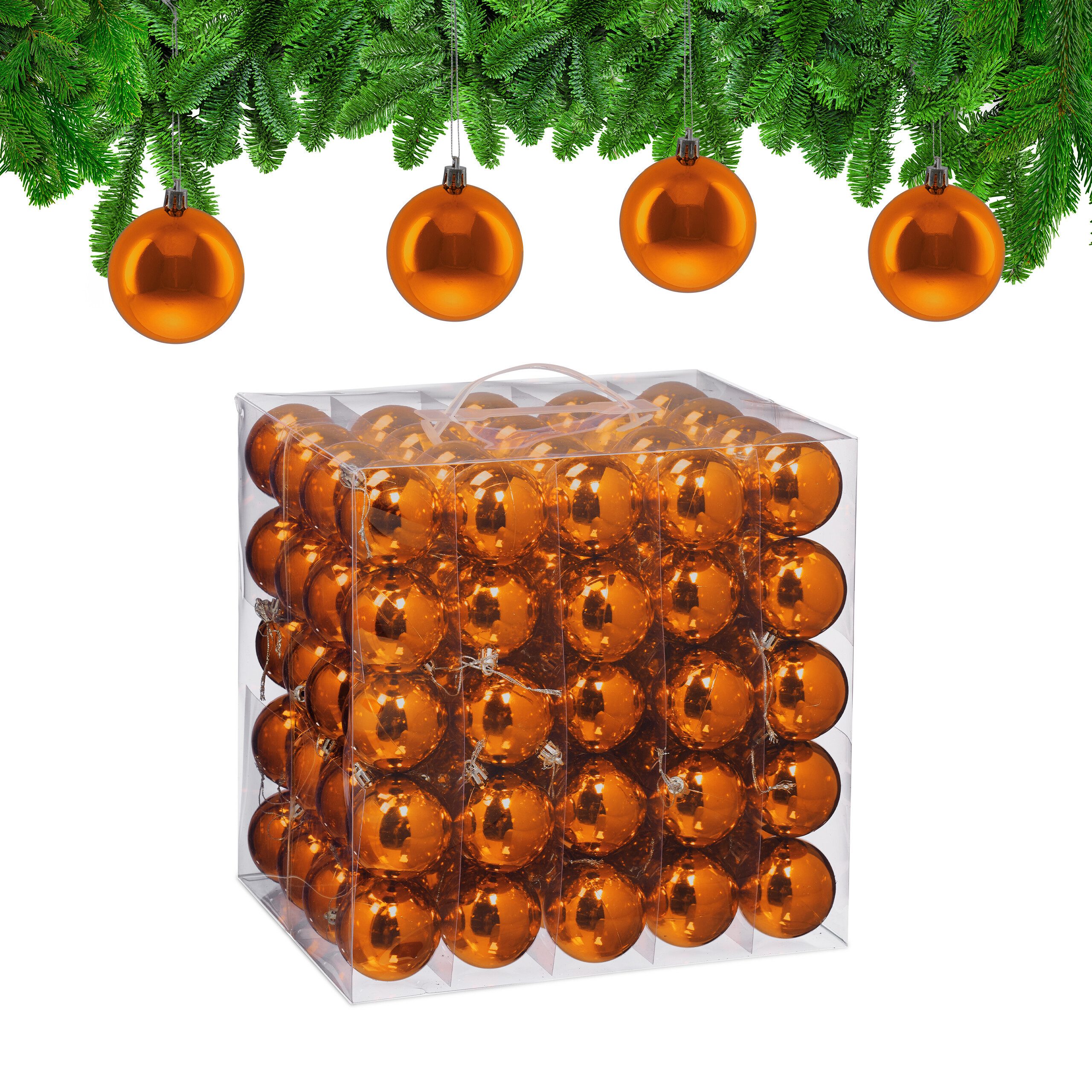 relaxdays Weihnachtsbaumkugel Новогодние шары 100er Set (100 St), orange