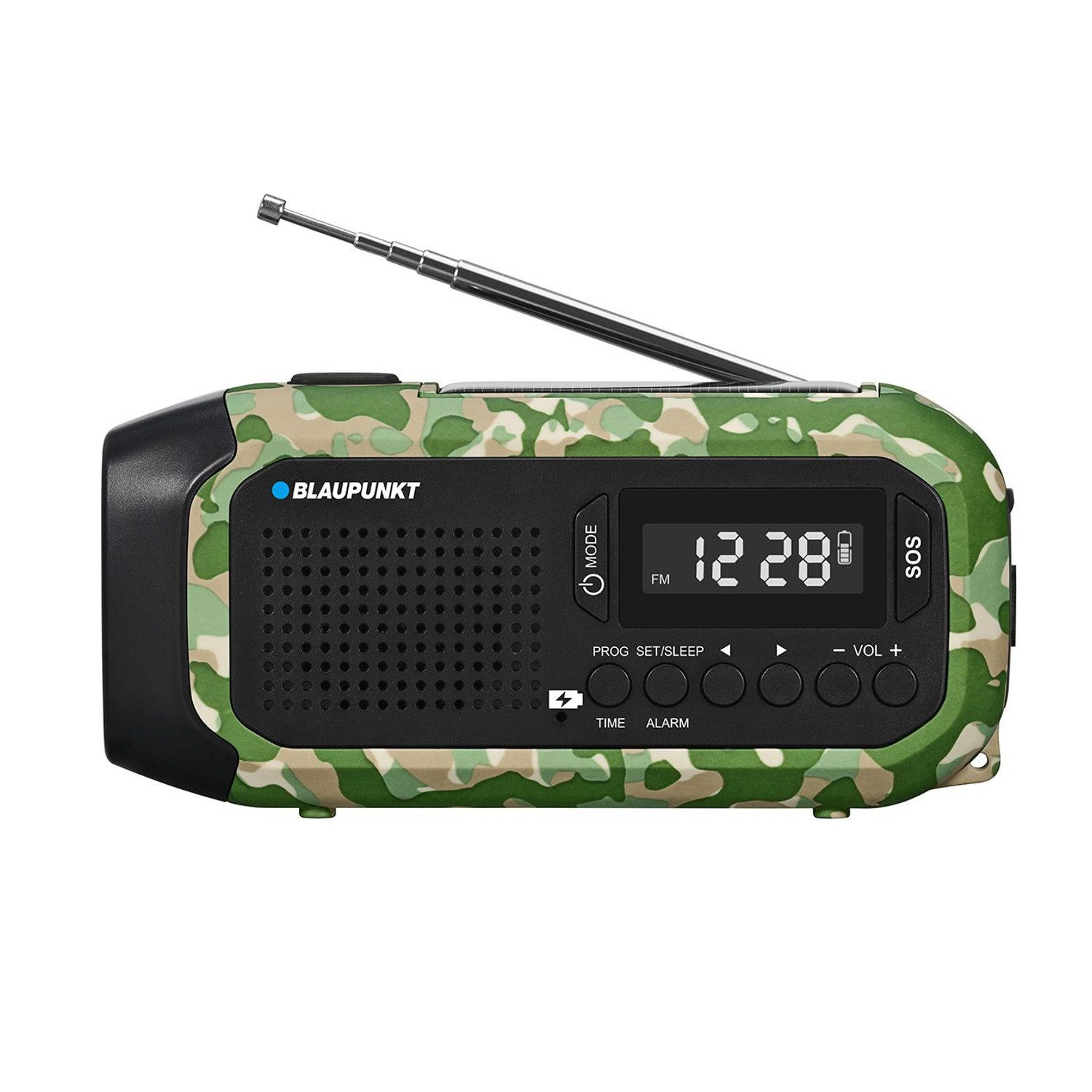 Blaupunkt ER20GC tragbares Solar-Notfallradio Notfallradio (LED-Taschenlampe, Leselampe, dreifaches Ladesystem, SOS-Alarm)