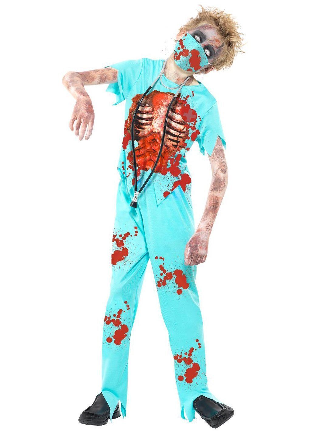 Smiffys Zombie-Kostüm Zombie Arzt Halloween Kostüm Kinder Junge Mädchen